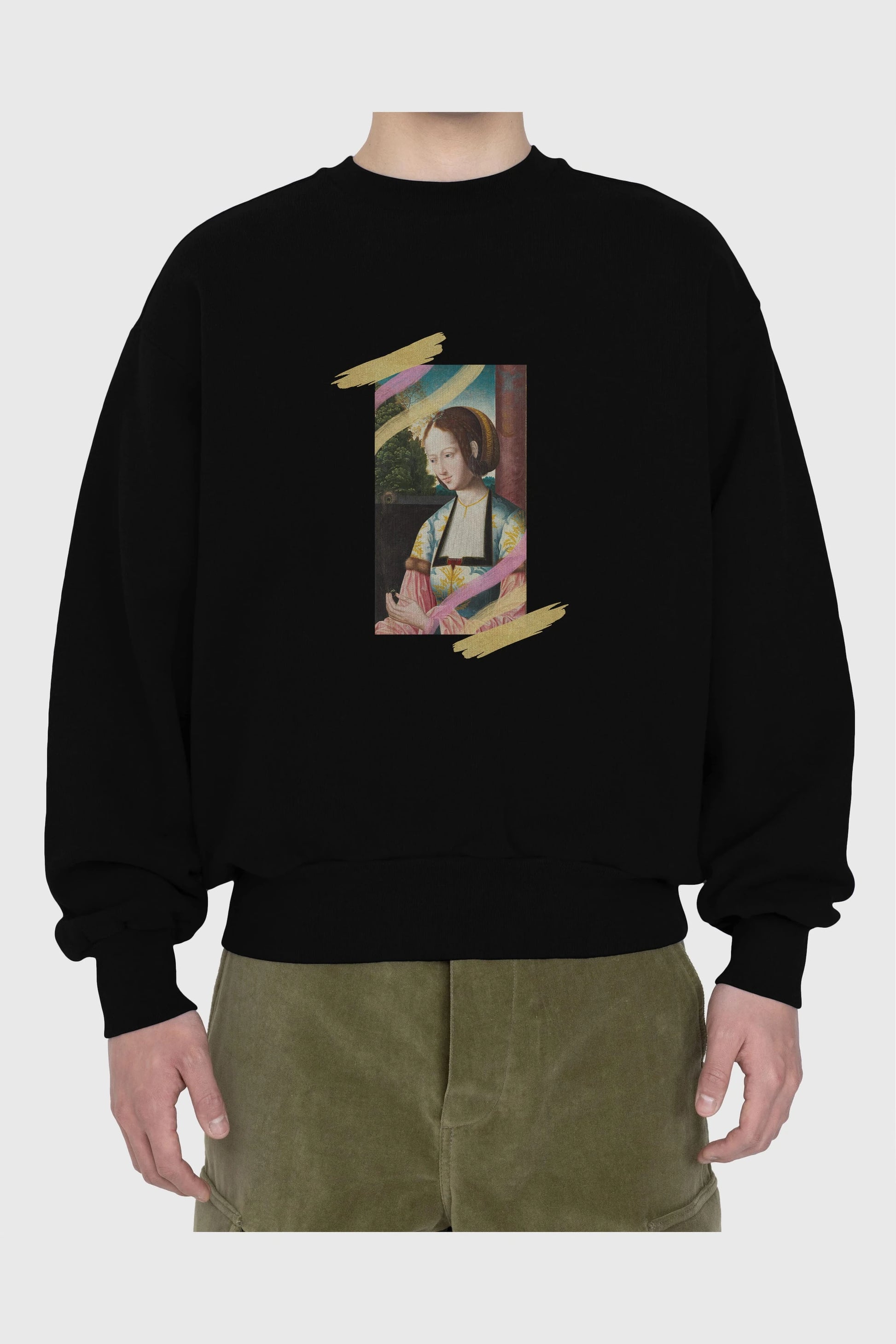 Woman Portrait Ön Baskılı Oversize Sweatshirt Erkek Kadın Unisex