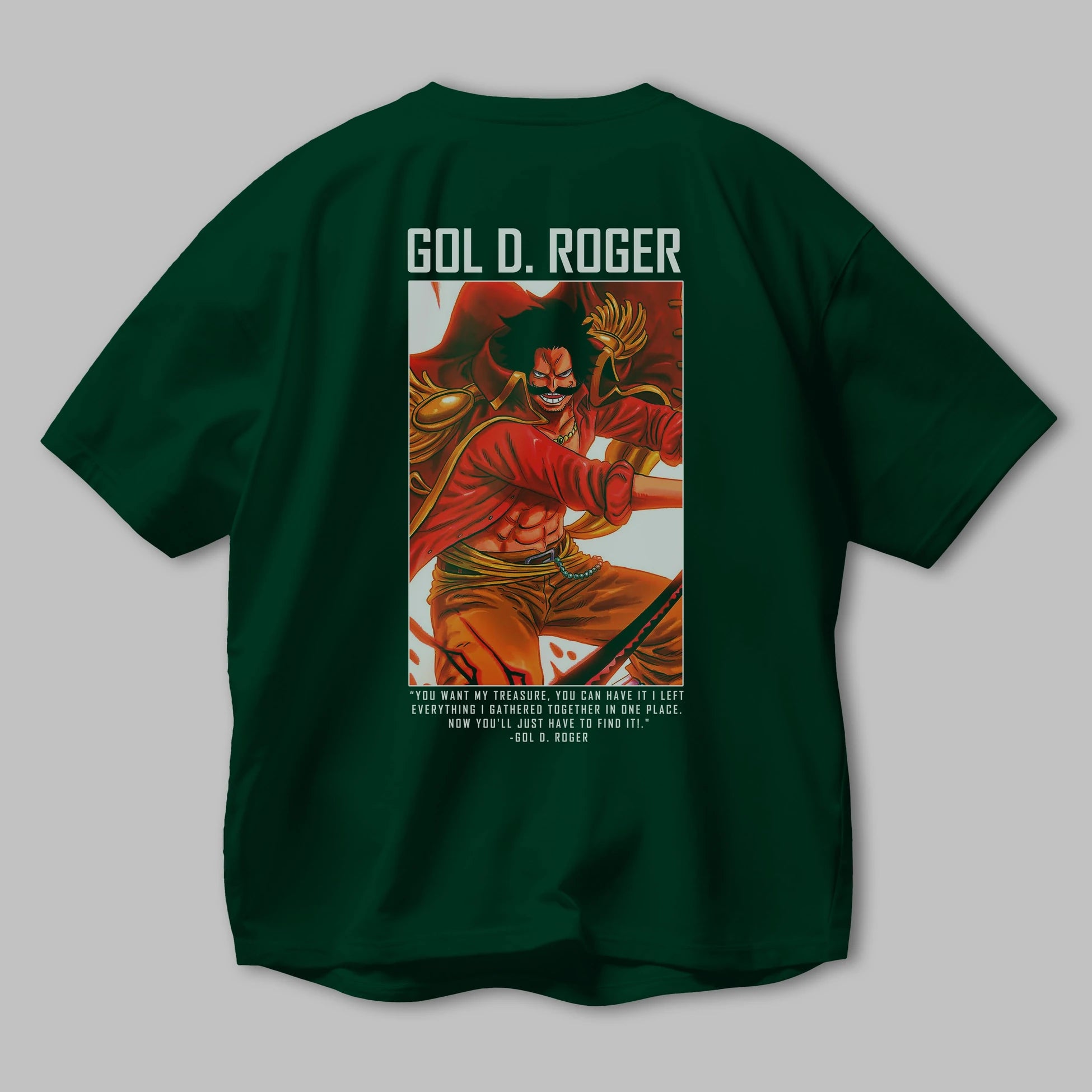 Gol D. Roger Anime Arka Baskılı Oversize t-shirt Erkek Kadın Unisex %100 pamuk tişort