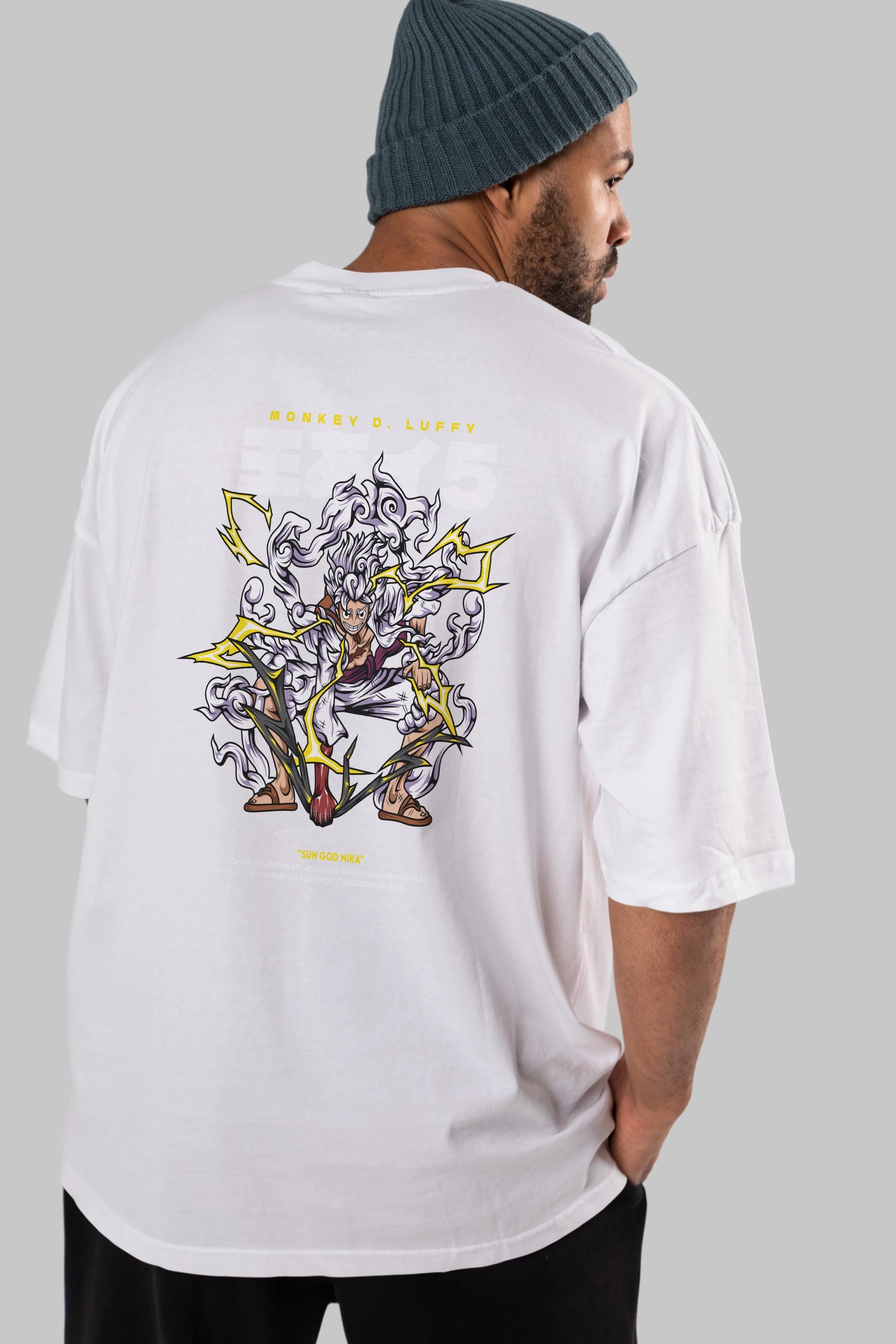 Monkey D. Luffy Anime Arka Baskılı Oversize t-shirt Erkek Kadın Unisex