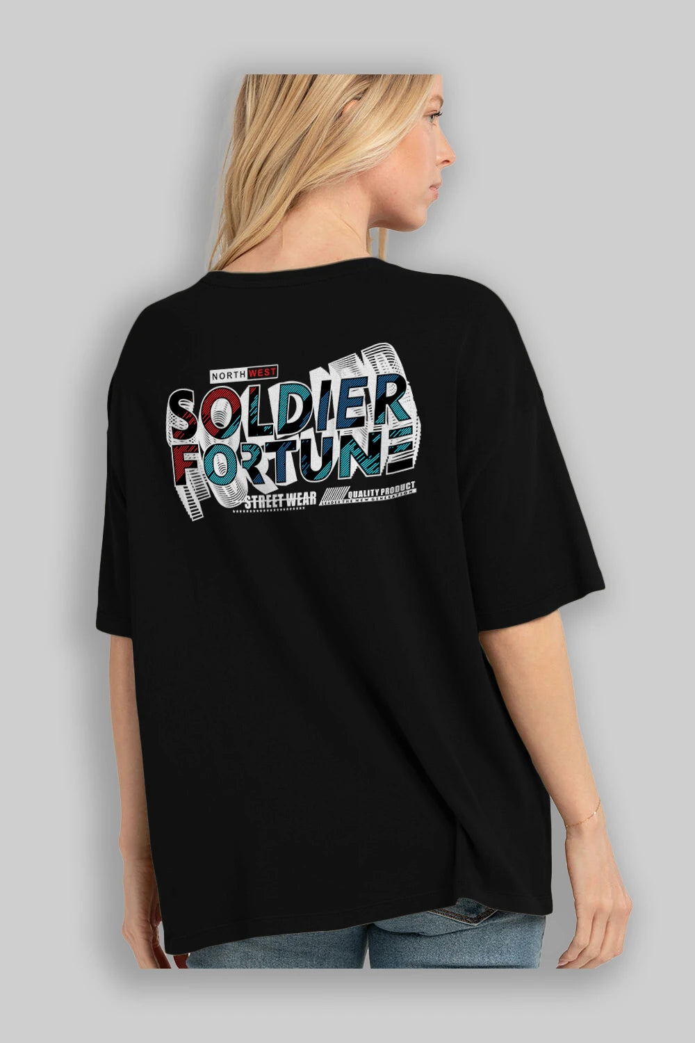 Soldier Fortune Arka Baskılı Oversize t-shirt Erkek Kadın Unisex