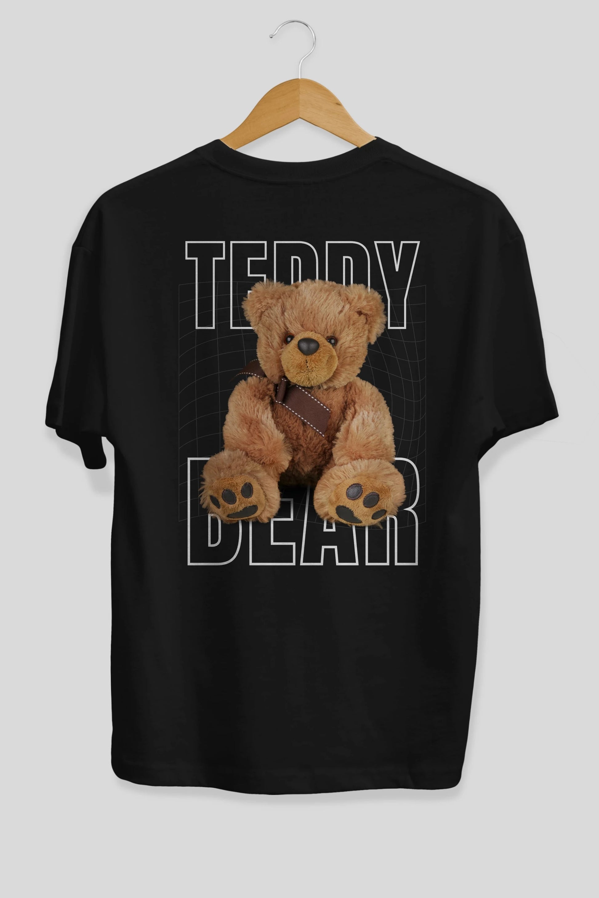 Teddy Bear Yazılı Arka Baskılı Oversize t-shirt Erkek Kadın Unisex