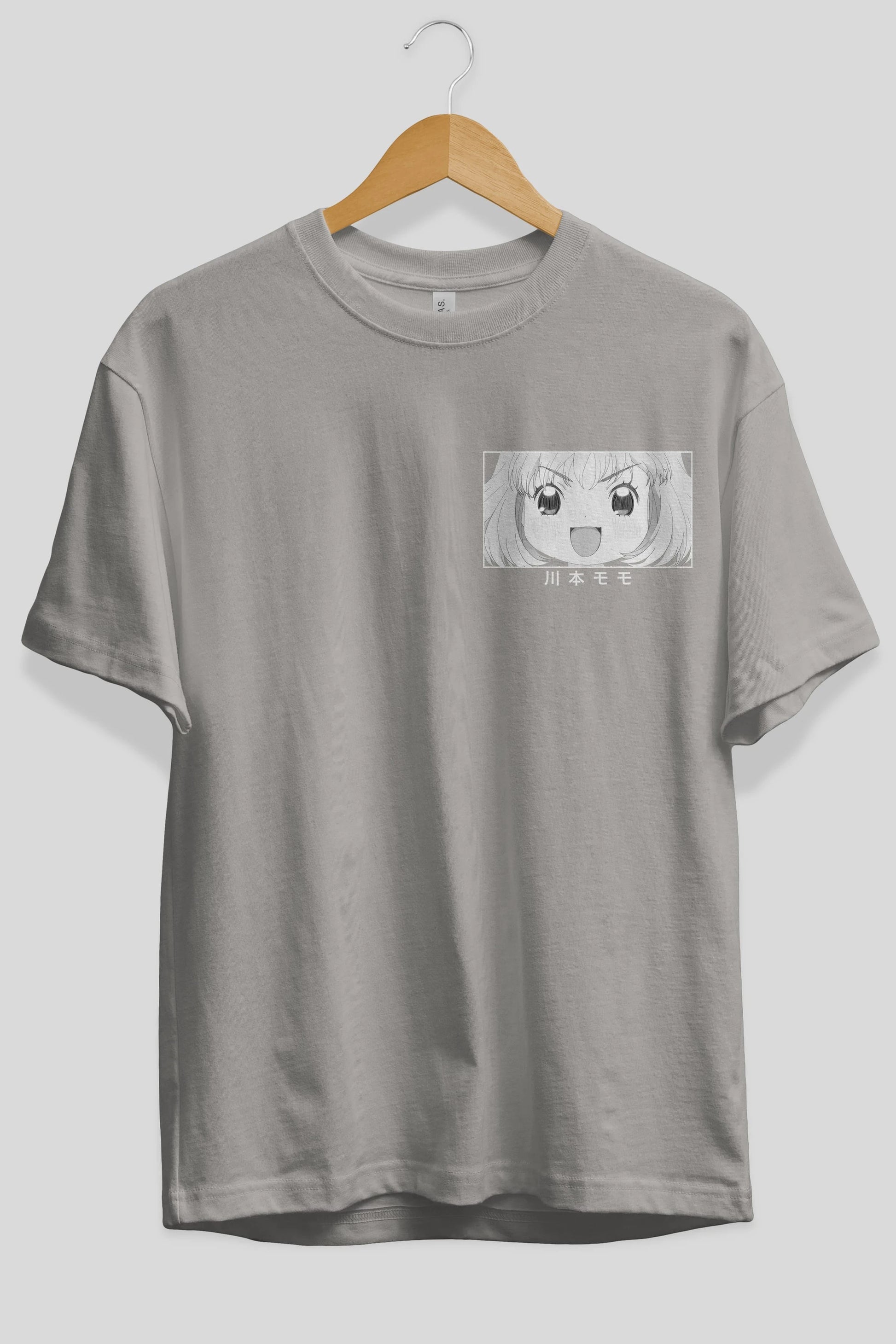 Momo Kawamoto 1 Ön Sol Baskılı Oversize t-shirt Erkek Kadın Unisex %100 Pamuk Bisiklet Yaka tişort