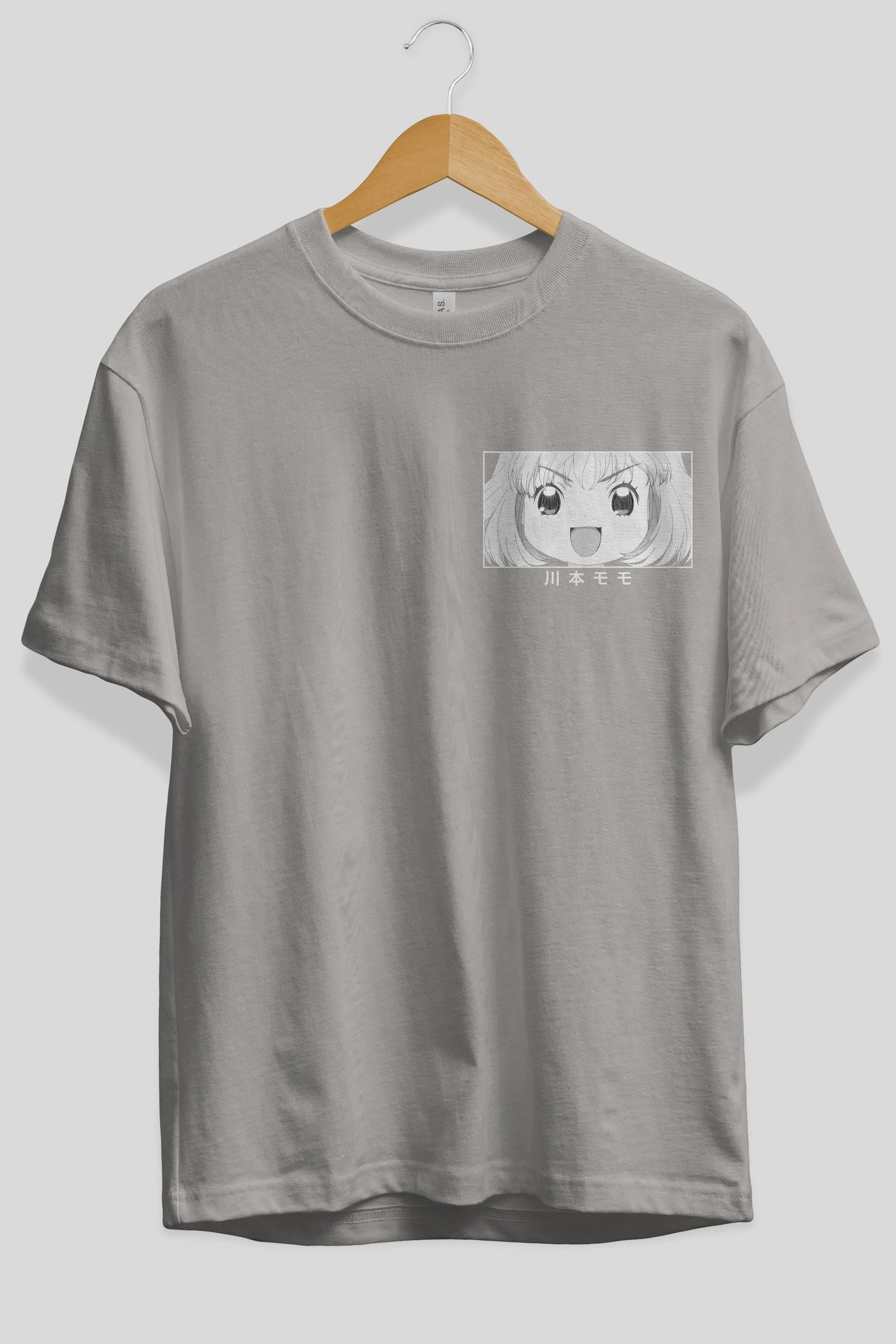 Momo Kawamoto 1 Ön Sol Baskılı Oversize t-shirt Erkek Kadın Unisex %100 Pamuk Bisiklet Yaka tişort