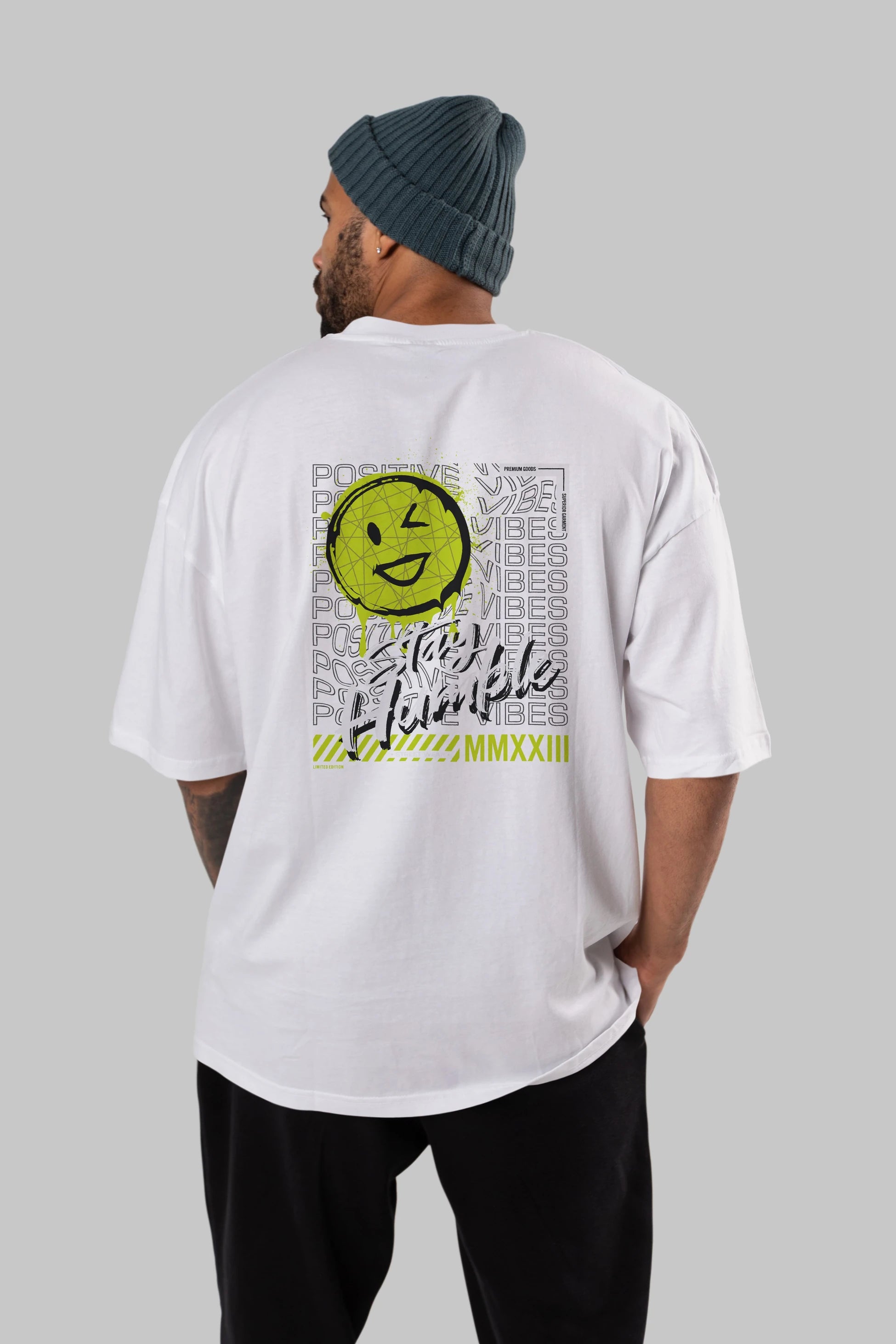 Stay Humble Arka Baskılı Oversize t-shirt Erkek Kadın Unisex