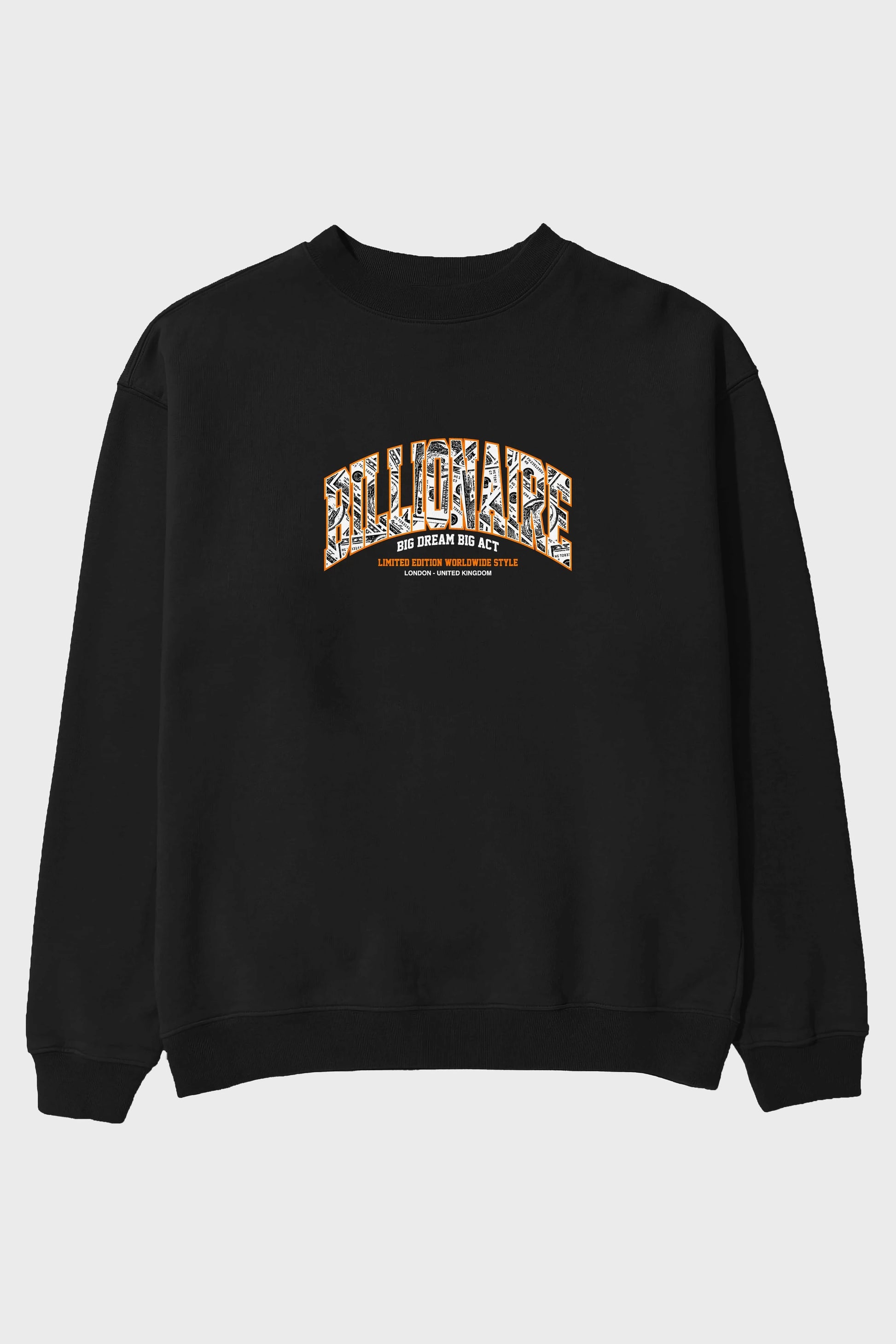 Billionaire Ön Baskılı Oversize Sweatshirt Erkek Kadın Unisex