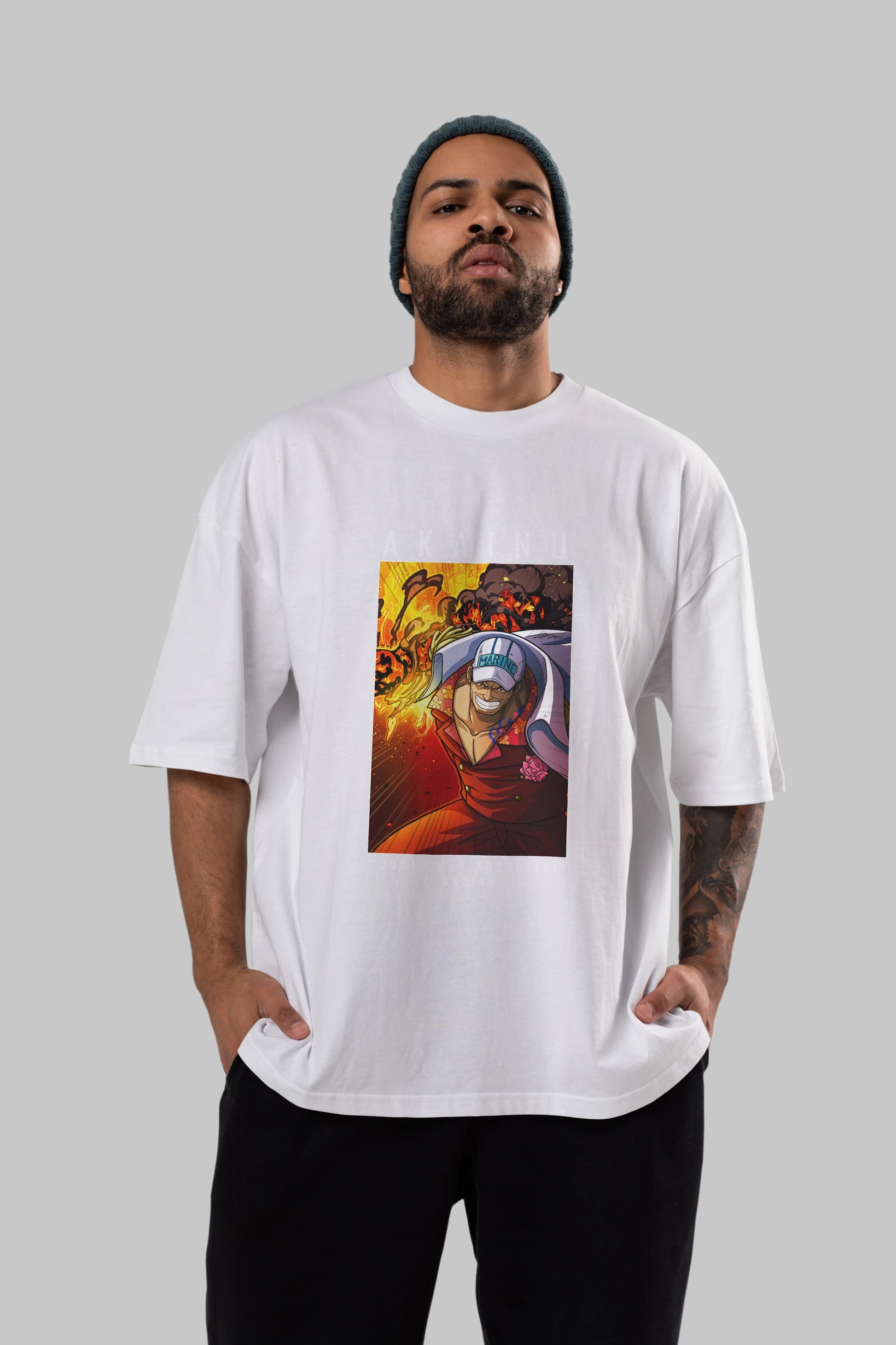 Sakazuki Anime Ön Baskılı Oversize t-shirt Erkek Kadın Unisex