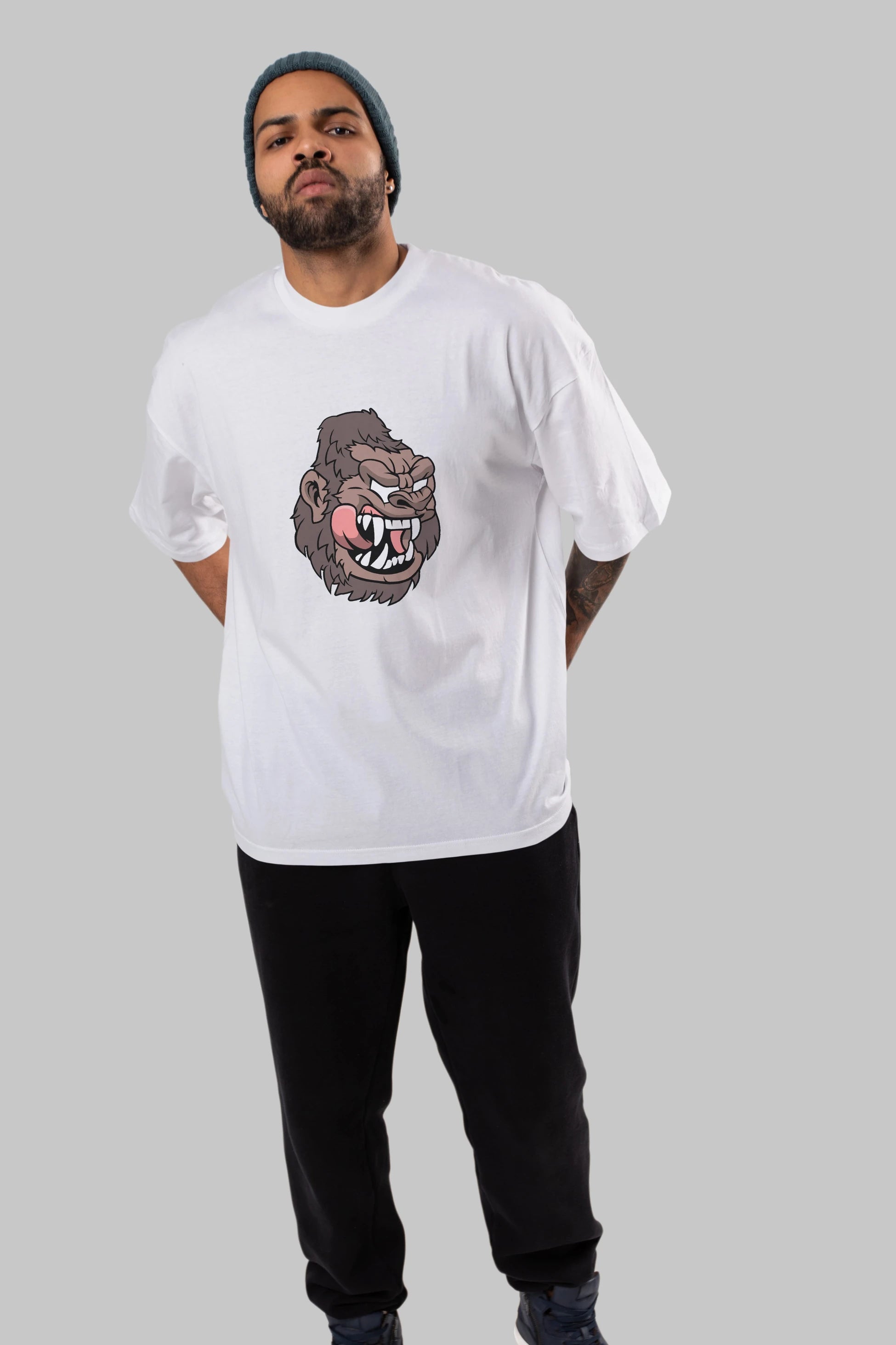 Big Gorilla Ön Baskılı Oversize t-shirt Erkek Kadın Unisex %100 Pamuk tişort