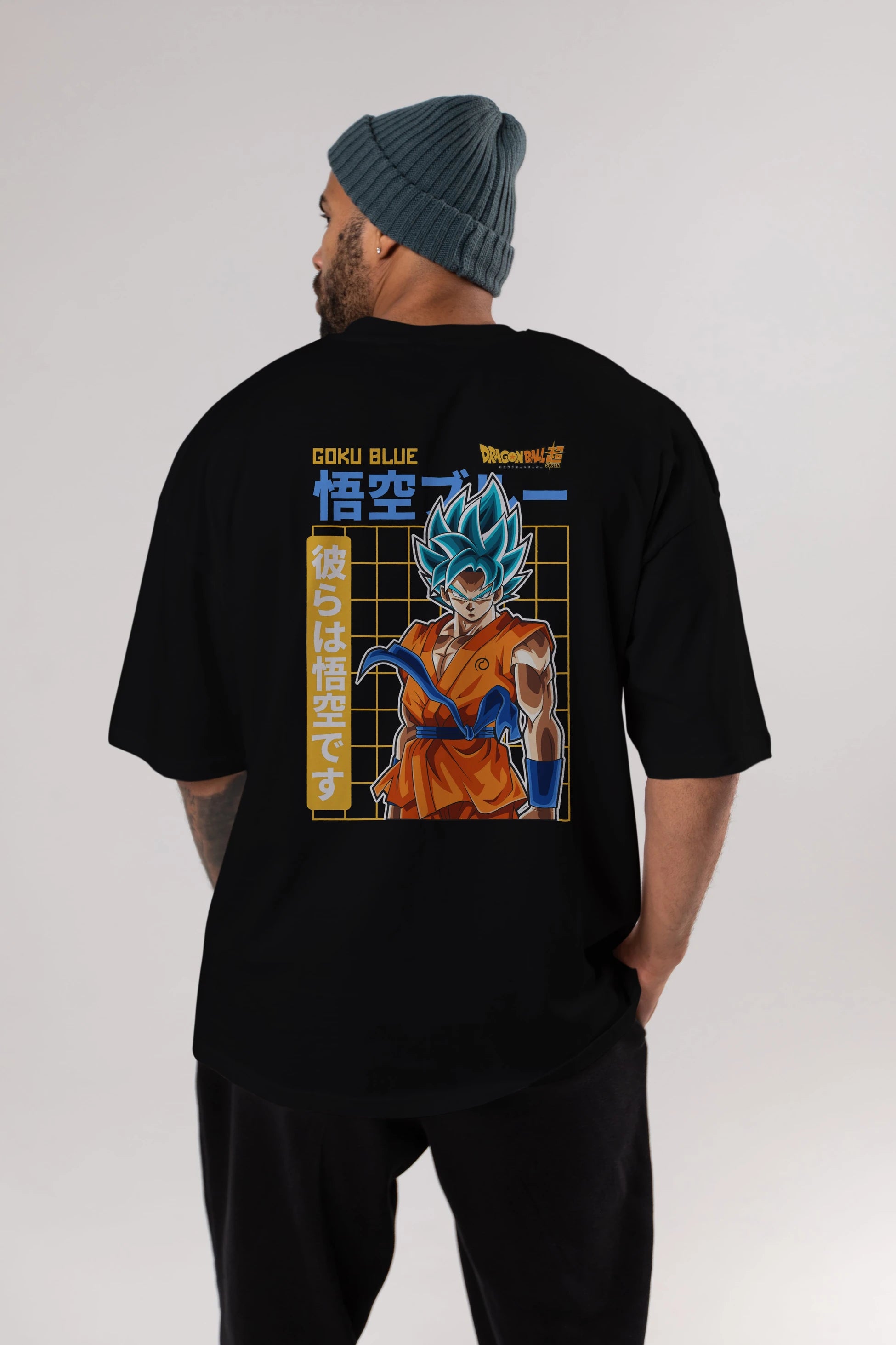 GOKU 1 Anime Arka Baskılı Oversize t-shirt Erkek Kadın Unisex