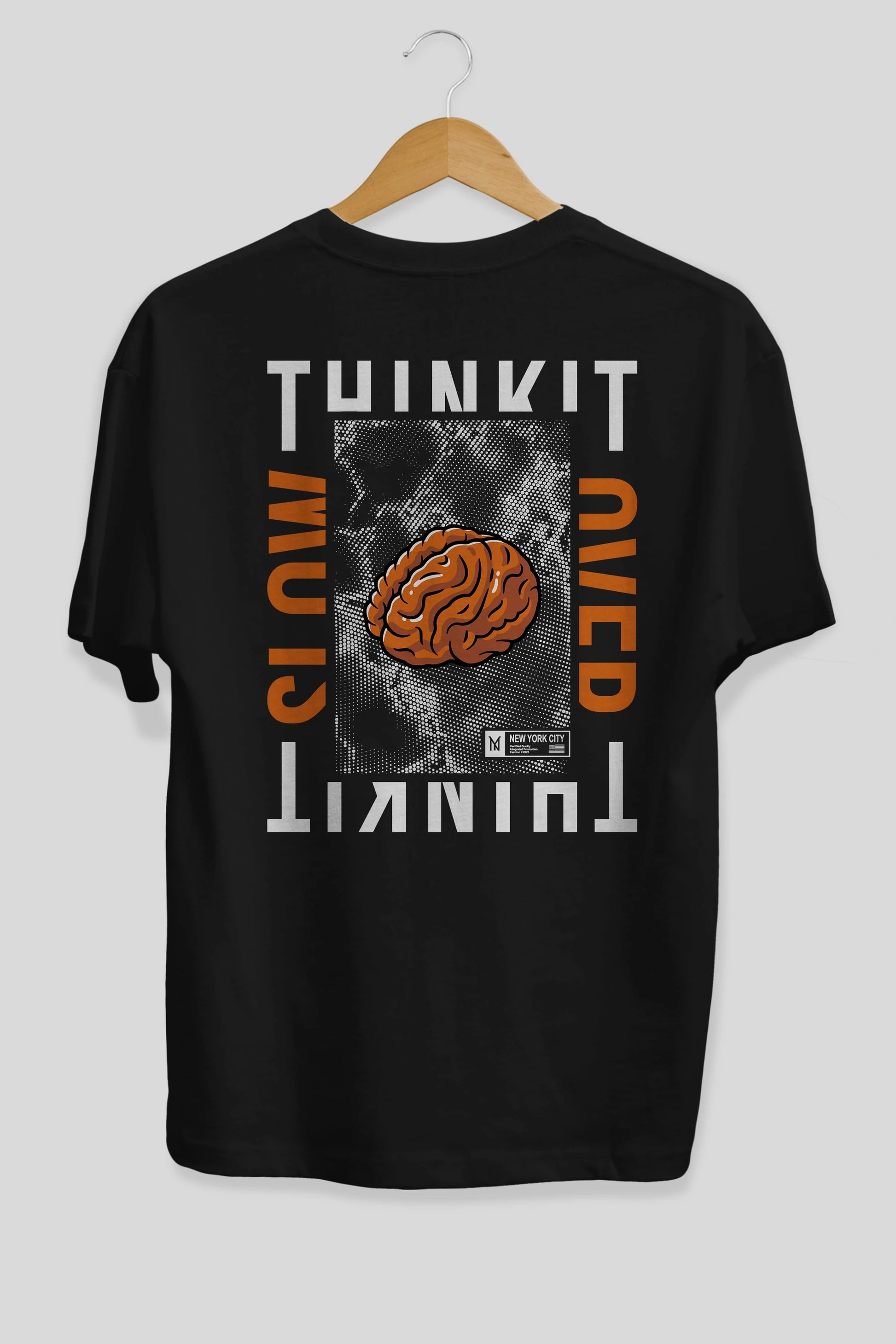 Think it Arka Baskılı Oversize t-shirt Erkek Kadın Unisex