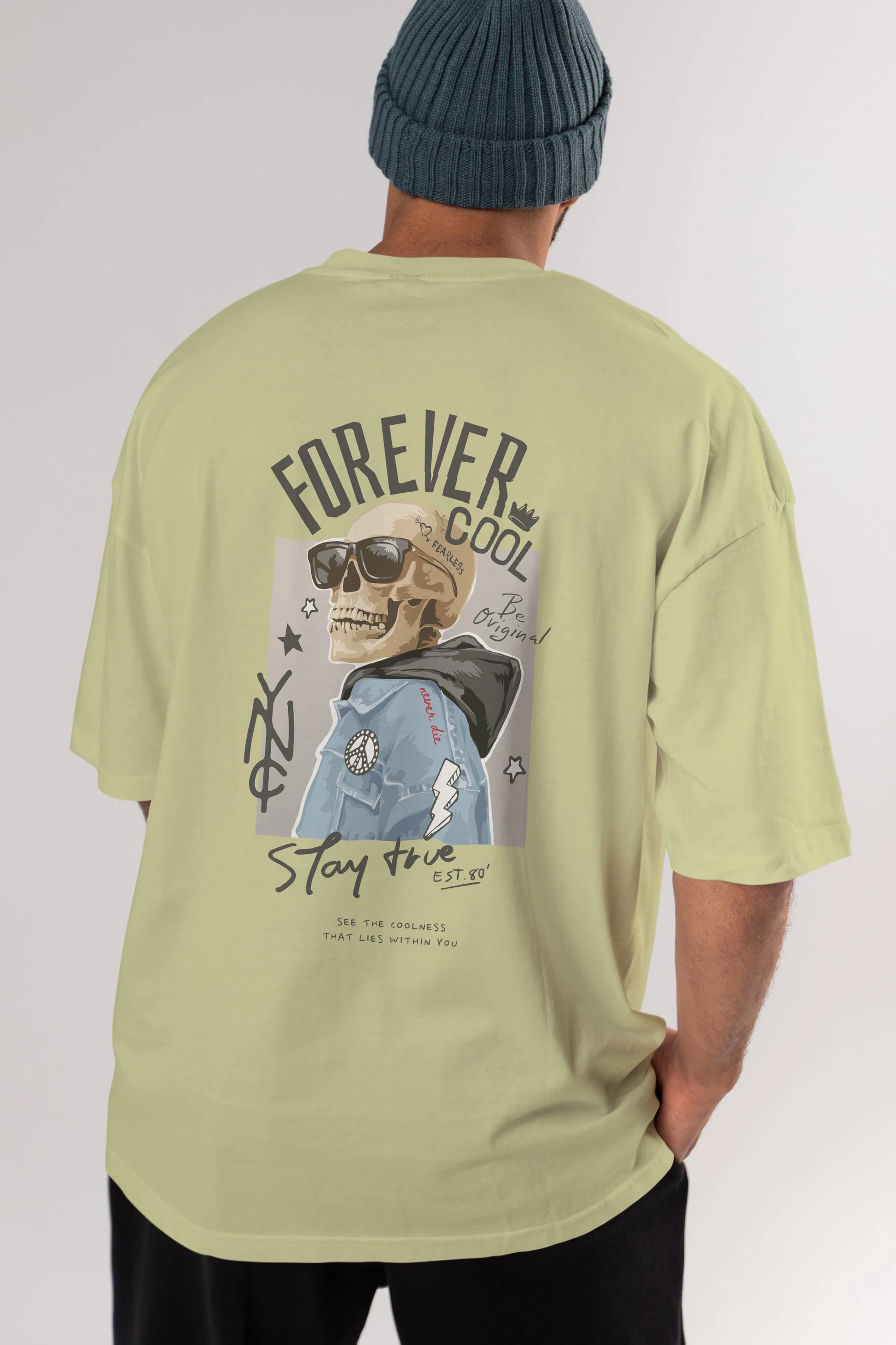 Teddy Bear Forever Cool Arka Baskılı Oversize t-shirt Erkek Kadın Unisex %100 Pamuk