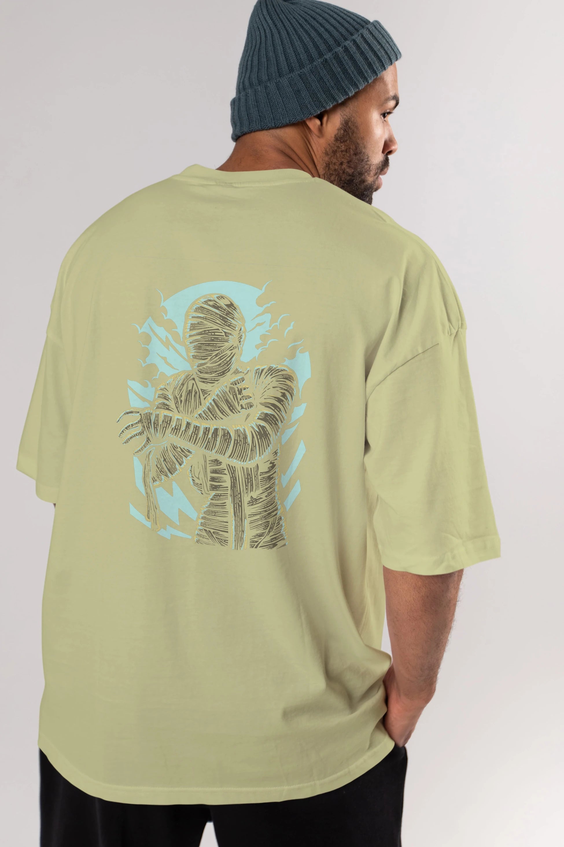 The Mummy Arka Baskılı Oversize t-shirt Erkek Kadın Unisex %100 Pamuk