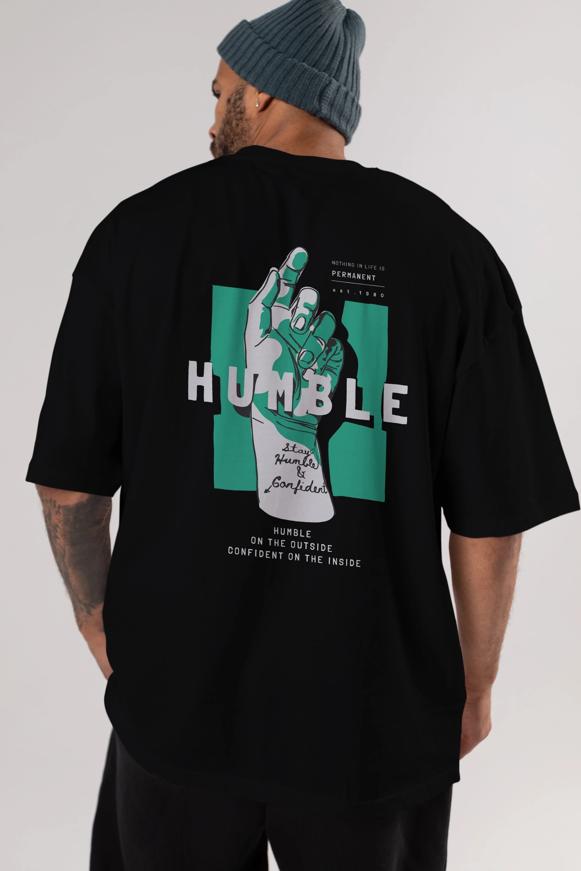 Humble Arka Baskılı Oversize t-shirt Erkek Kadın Unisex