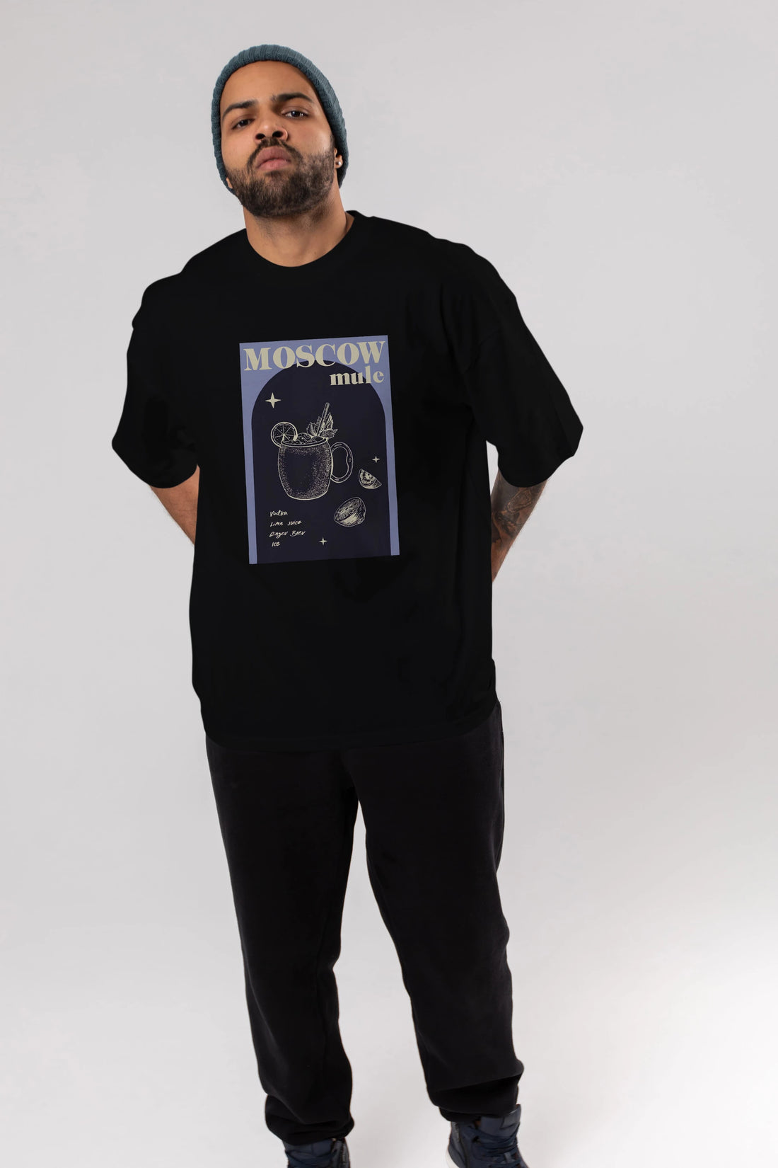 Moscow Mule Ön Baskılı Oversize t-shirt Erkek Kadın Unisex %100 Pamuk Bisiklet Yaka tişort