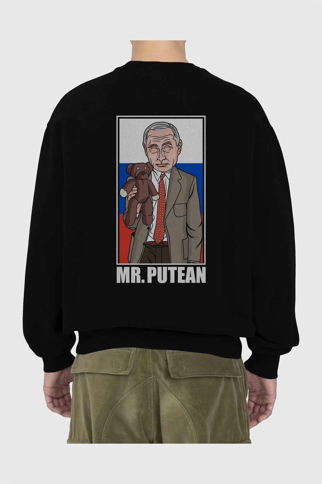 Mr Putean Arka Baskılı Oversize Sweatshirt Erkek Kadın Unisex