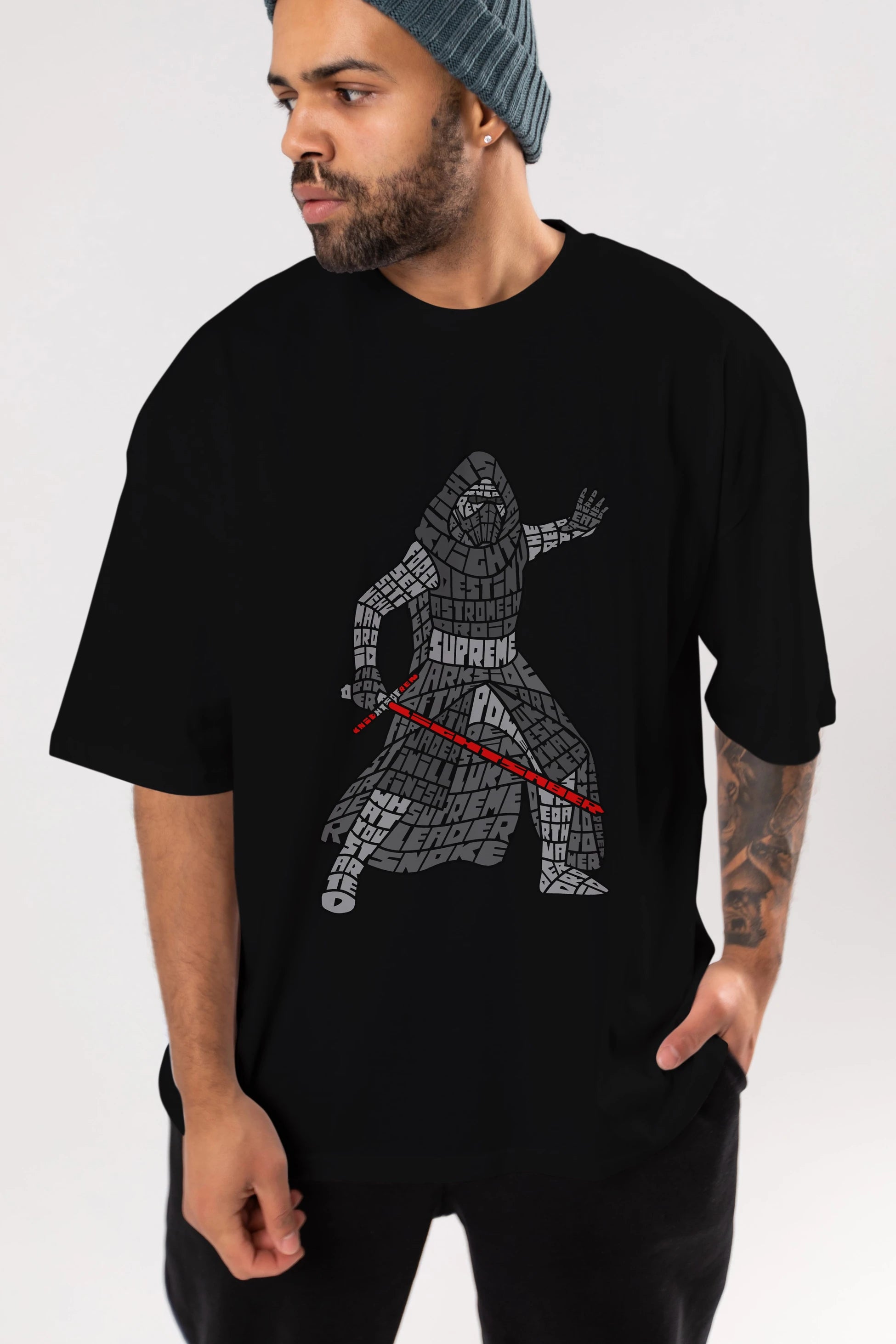 Kylo Ön Baskılı Oversize t-shirt %100 pamuk Erkek Kadın Unisex