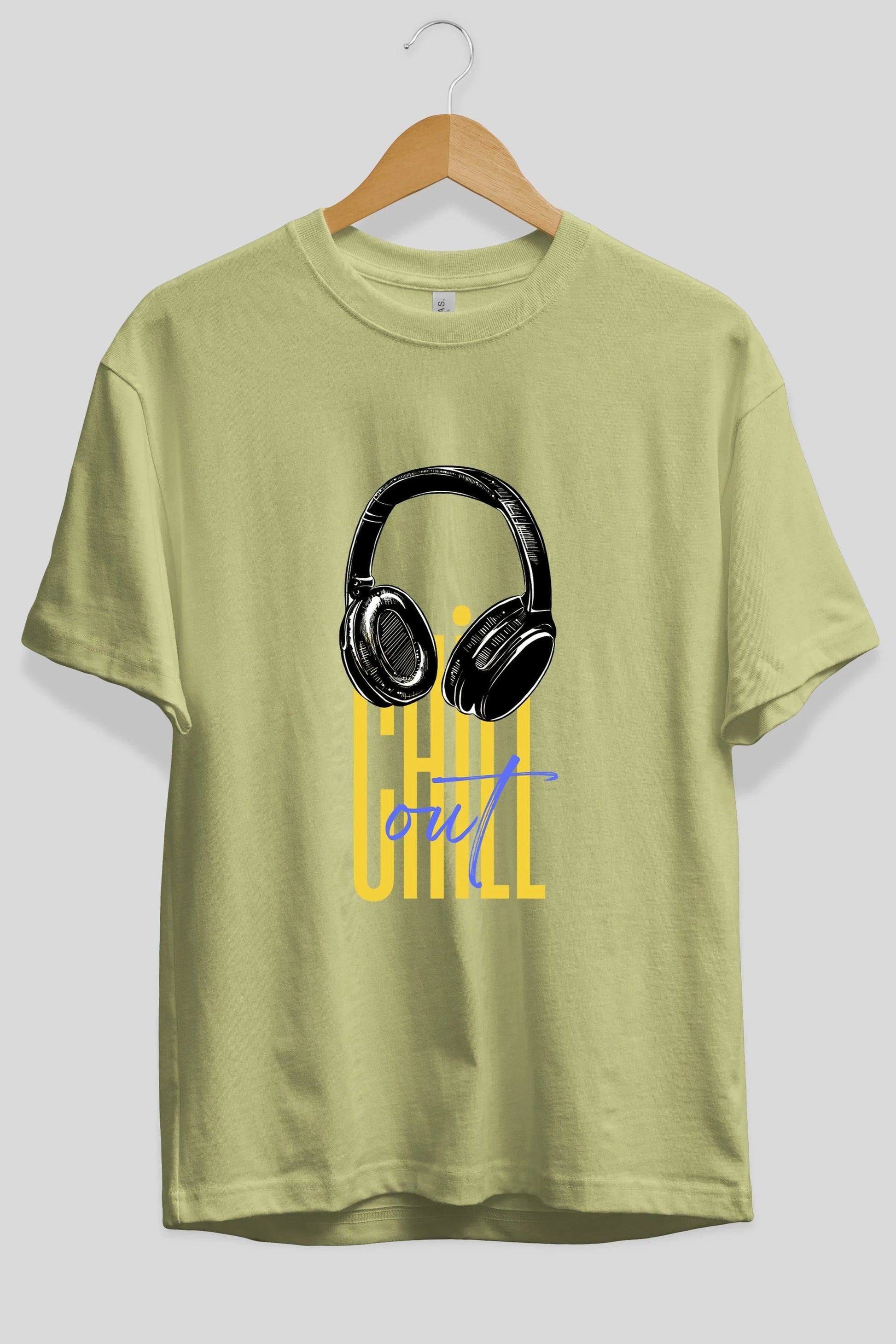 Chill Out Yazılı Ön Baskılı Oversize t-shirt Erkek Kadın Unisex