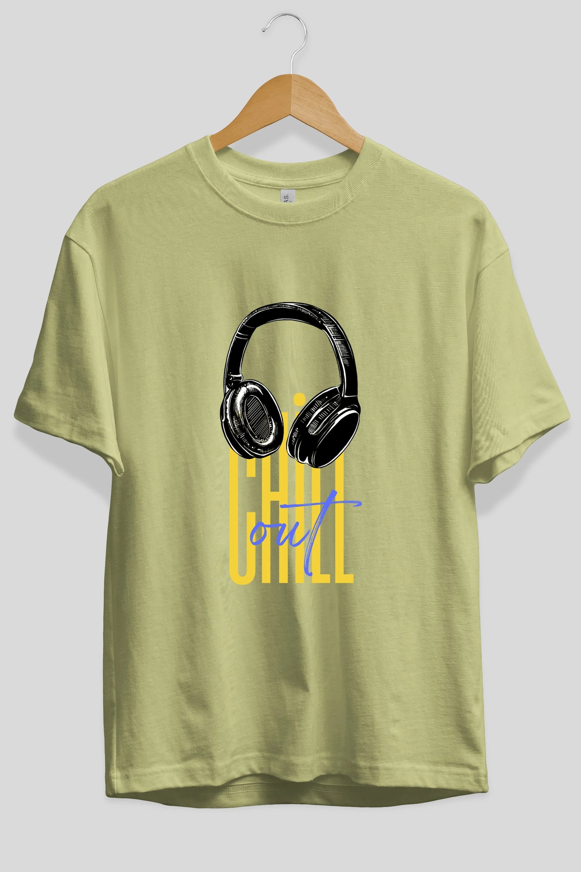 Chill Out Yazılı Ön Baskılı Oversize t-shirt Erkek Kadın Unisex