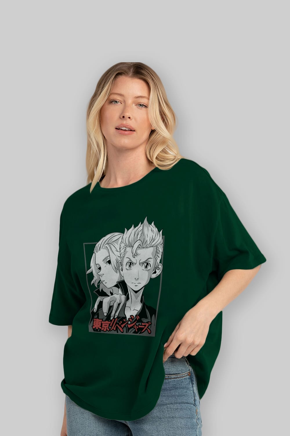 TOKYO REVENGERS Anime Ön Baskılı Oversize t-shirt %100 pamuk Erkek Kadın Unisex