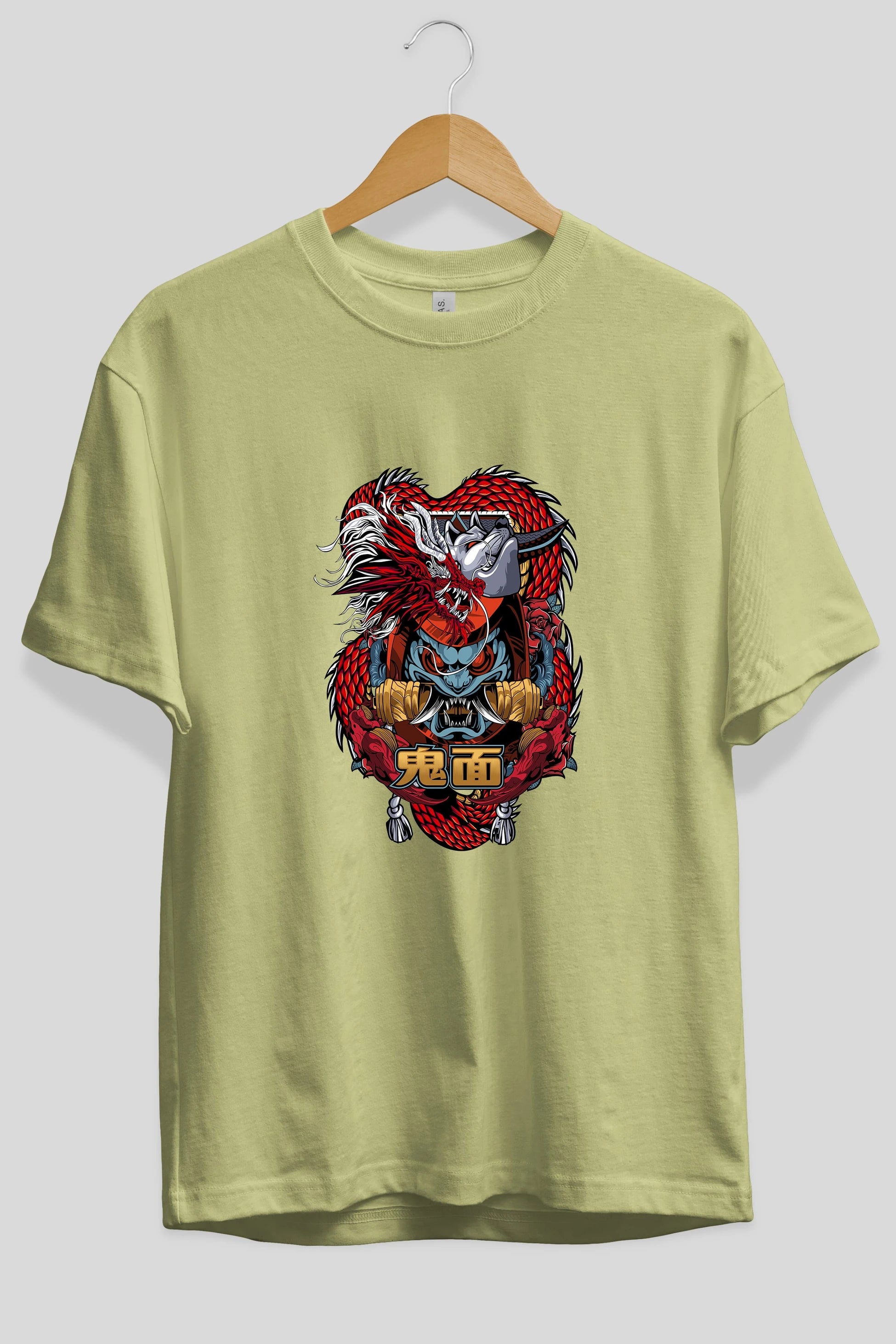 TRIBAL Anime Ön Baskılı Oversize t-shirt %100 pamuk Erkek Kadın Unisex