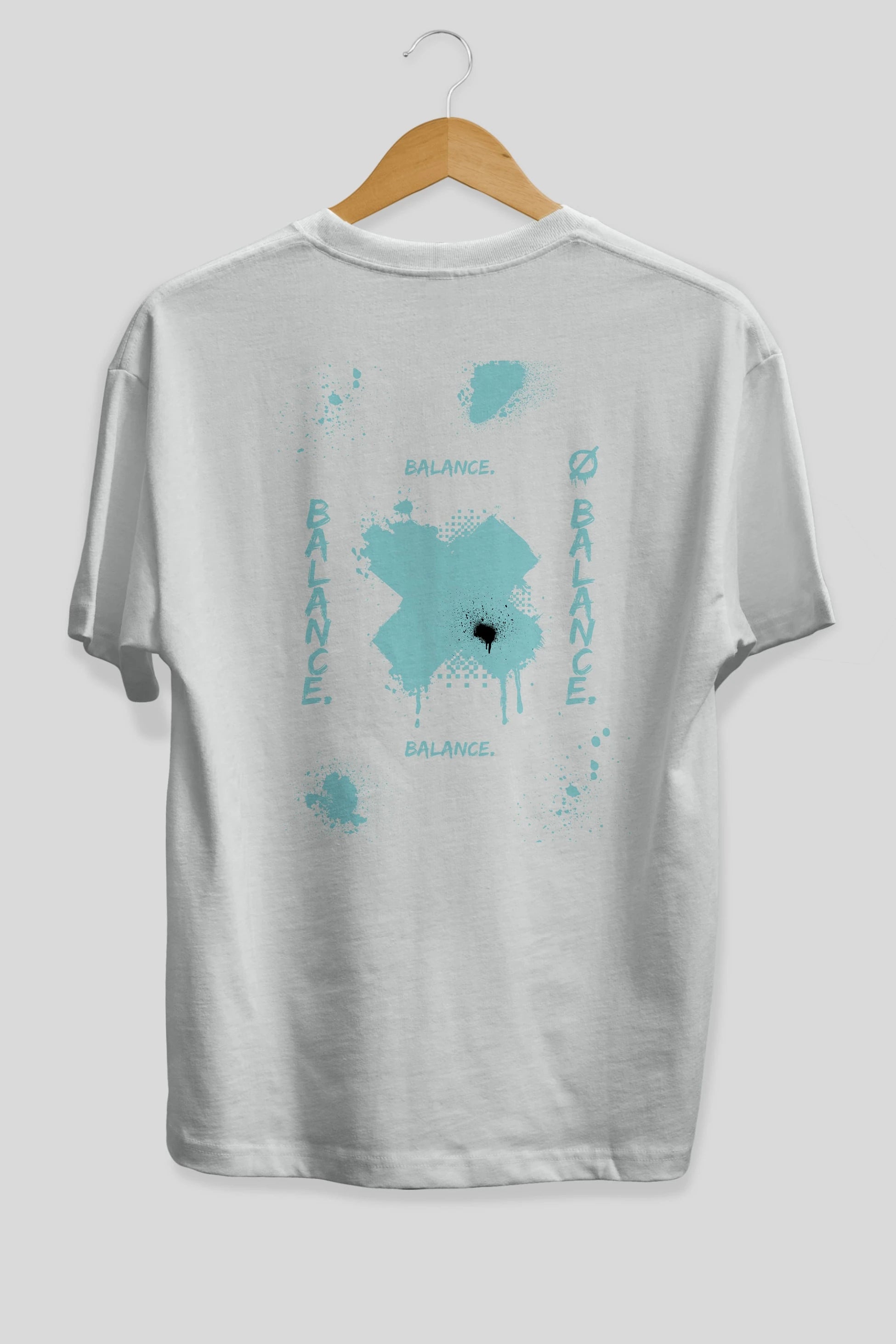 Balance Balance Yazılı Arka Baskılı Oversize t-shirt Erkek Kadın Unisex