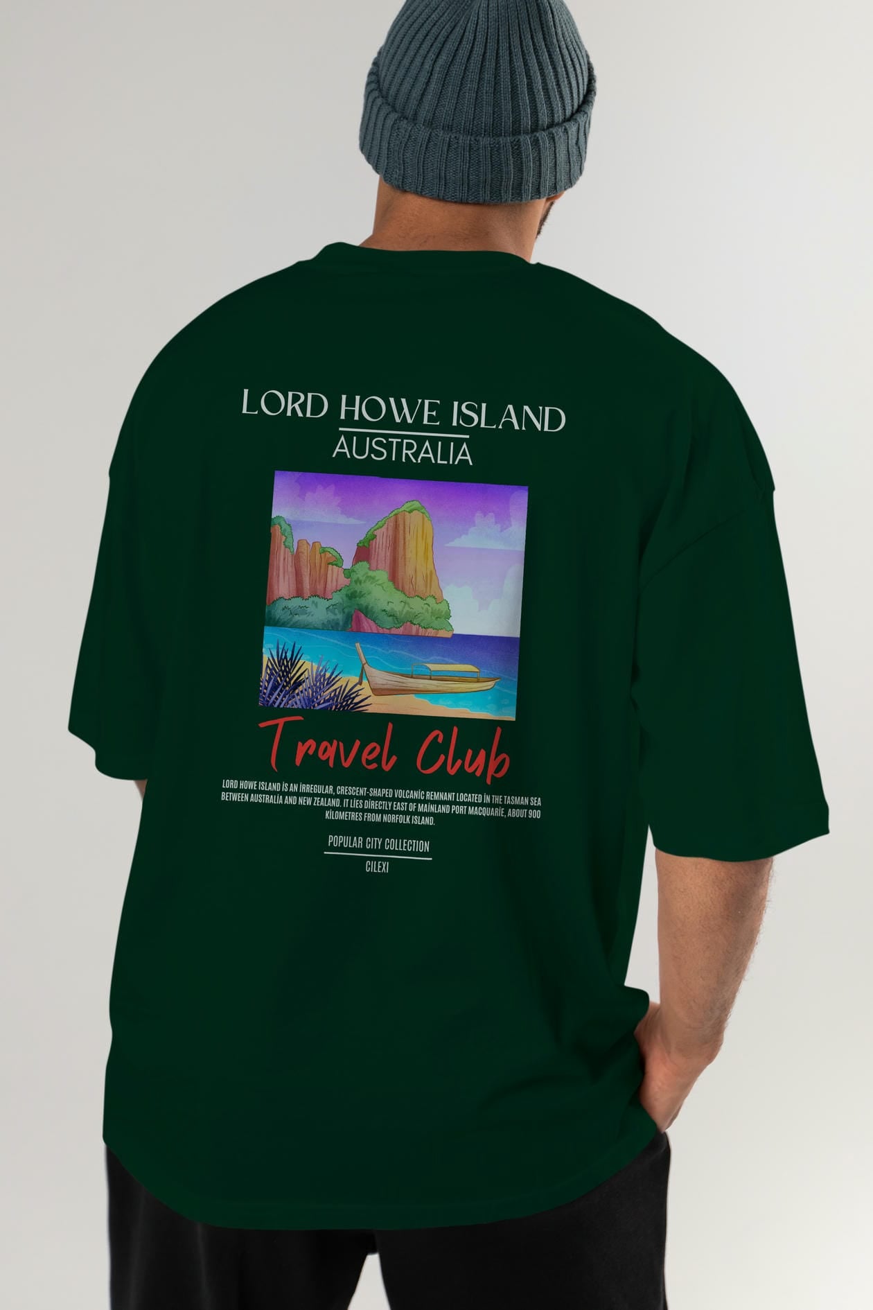 Lord Howe İsland Australia Arka Baskılı Oversize t-shirt Erkek Kadın Pamuk Bisiklet Yaka tişort