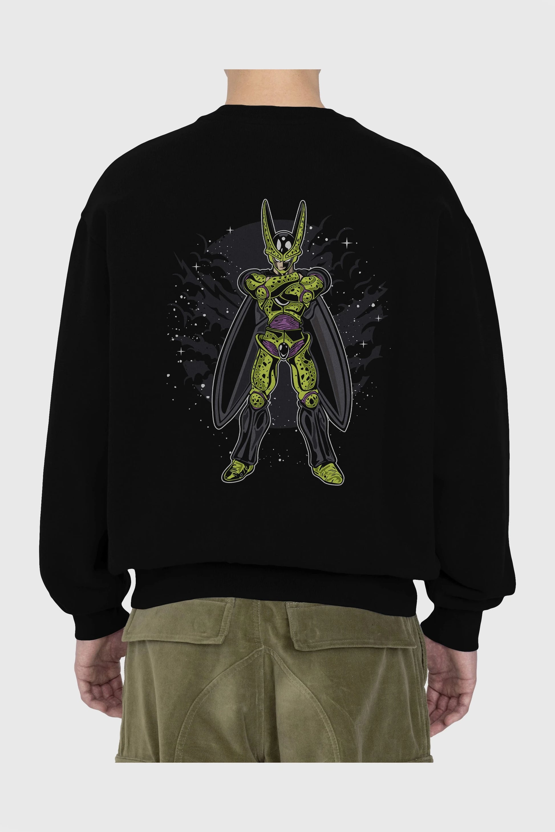 CELL Arka Baskılı Oversize Sweatshirt Erkek Kadın Unisex