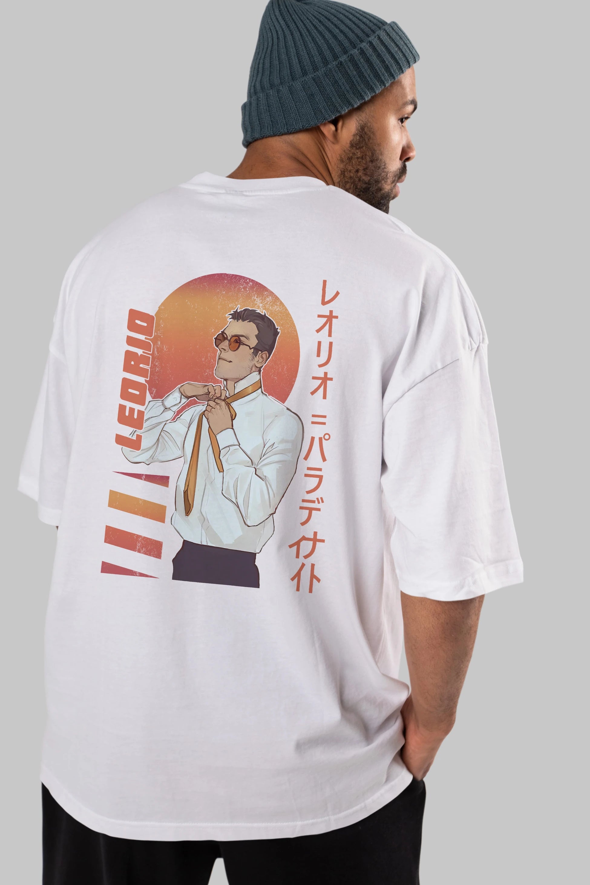 Leorio Paladiknight 5 (2) Anime Arka Baskılı Oversize t-shirt Erkek Kadın Unisex