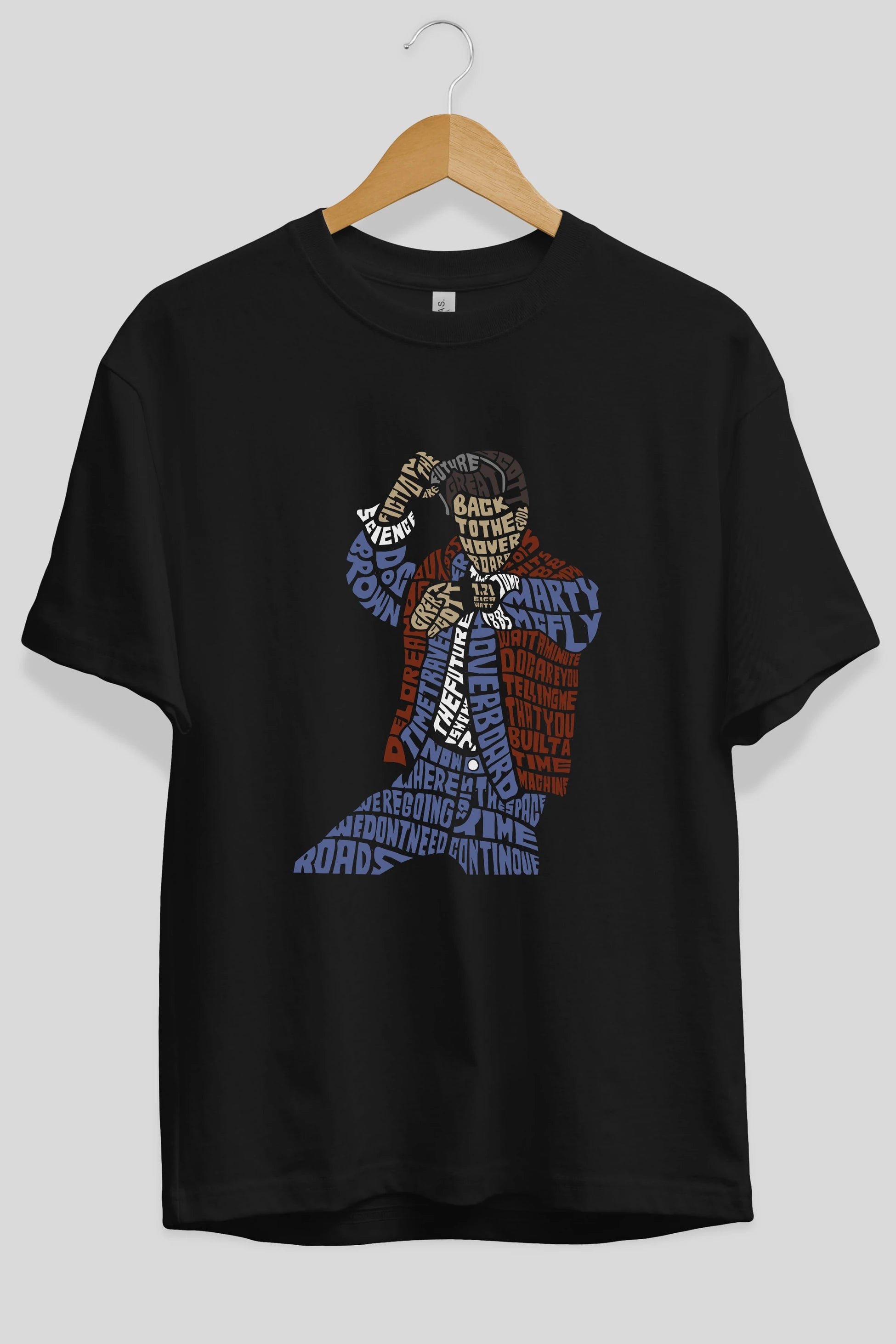 Back To The Hoverboard Ön Baskılı Oversize t-shirt %100 pamuk Erkek Kadın Unisex