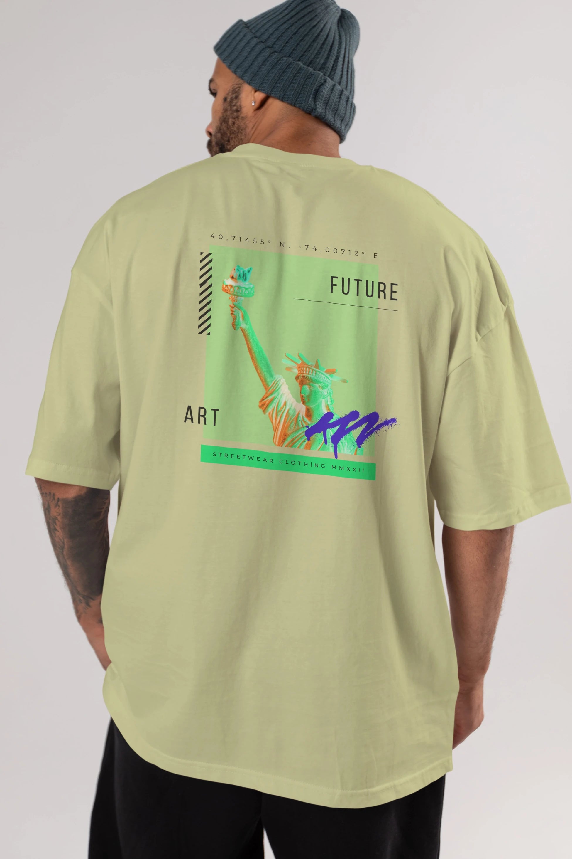 Future Streetwear Arka Baskılı Oversize t-shirt Erkek Kadın Unisex