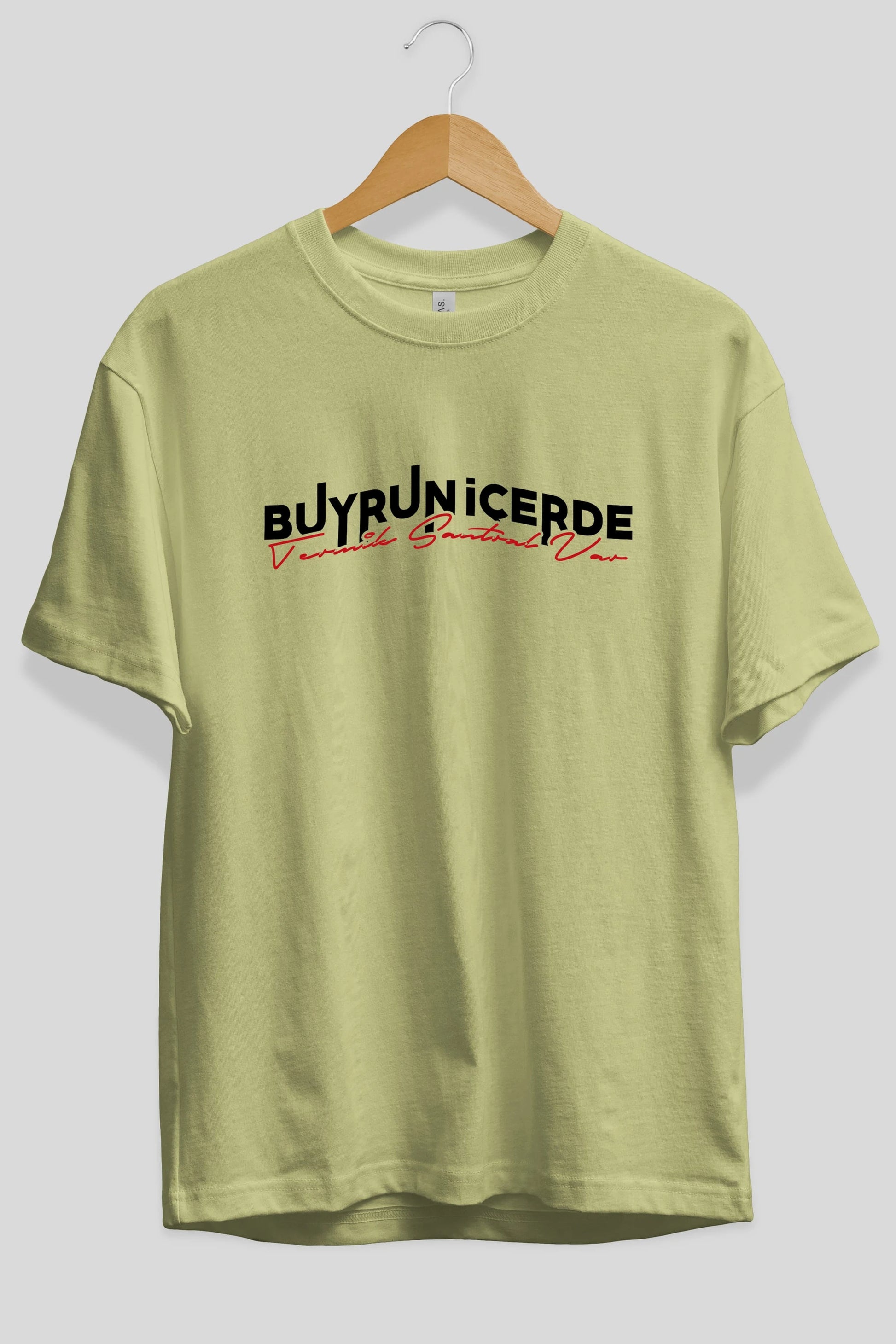 Buyrun İçerde Termik Santral Ön Baskılı Oversize t-shirt %100 pamuk Erkek Kadın Unisex