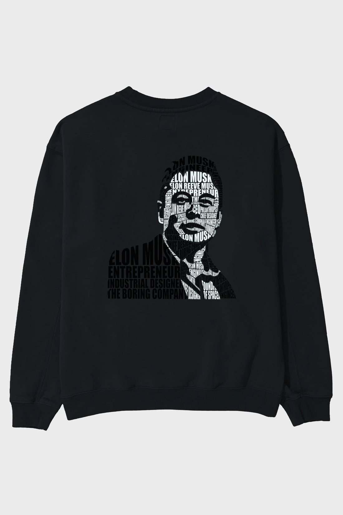 Elon Musk Calligram Arka Baskılı Oversize Sweatshirt Erkek Kadın Unisex
