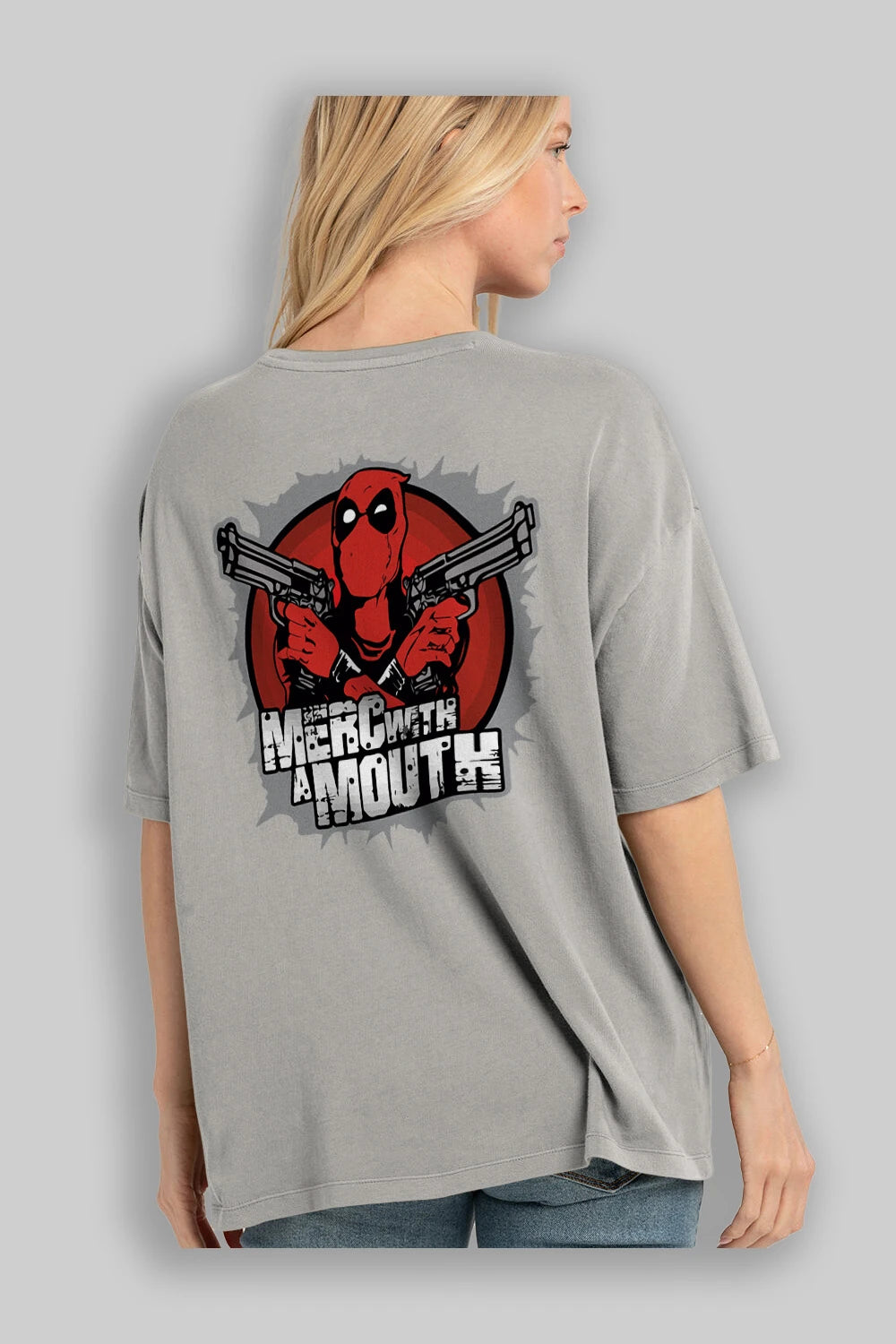Deadpool (13) Arka Baskılı Oversize t-shirt Erkek Kadın Unisex %100 Pamuk Bisiklet Yaka tişort