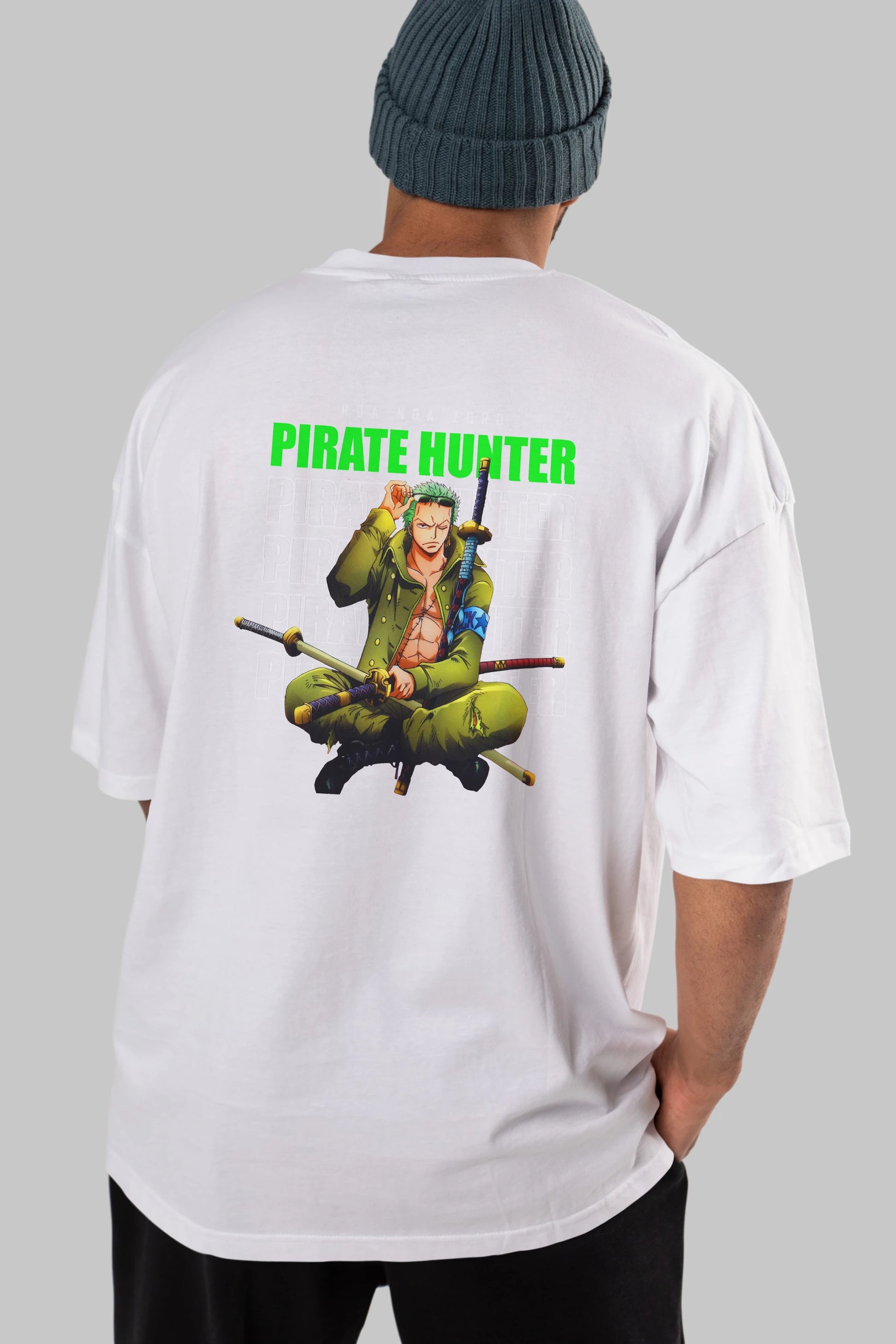 Roronoa Zoro 4 Anime Arka Baskılı Oversize t-shirt Erkek Kadın Unisex %100 pamuk tişort