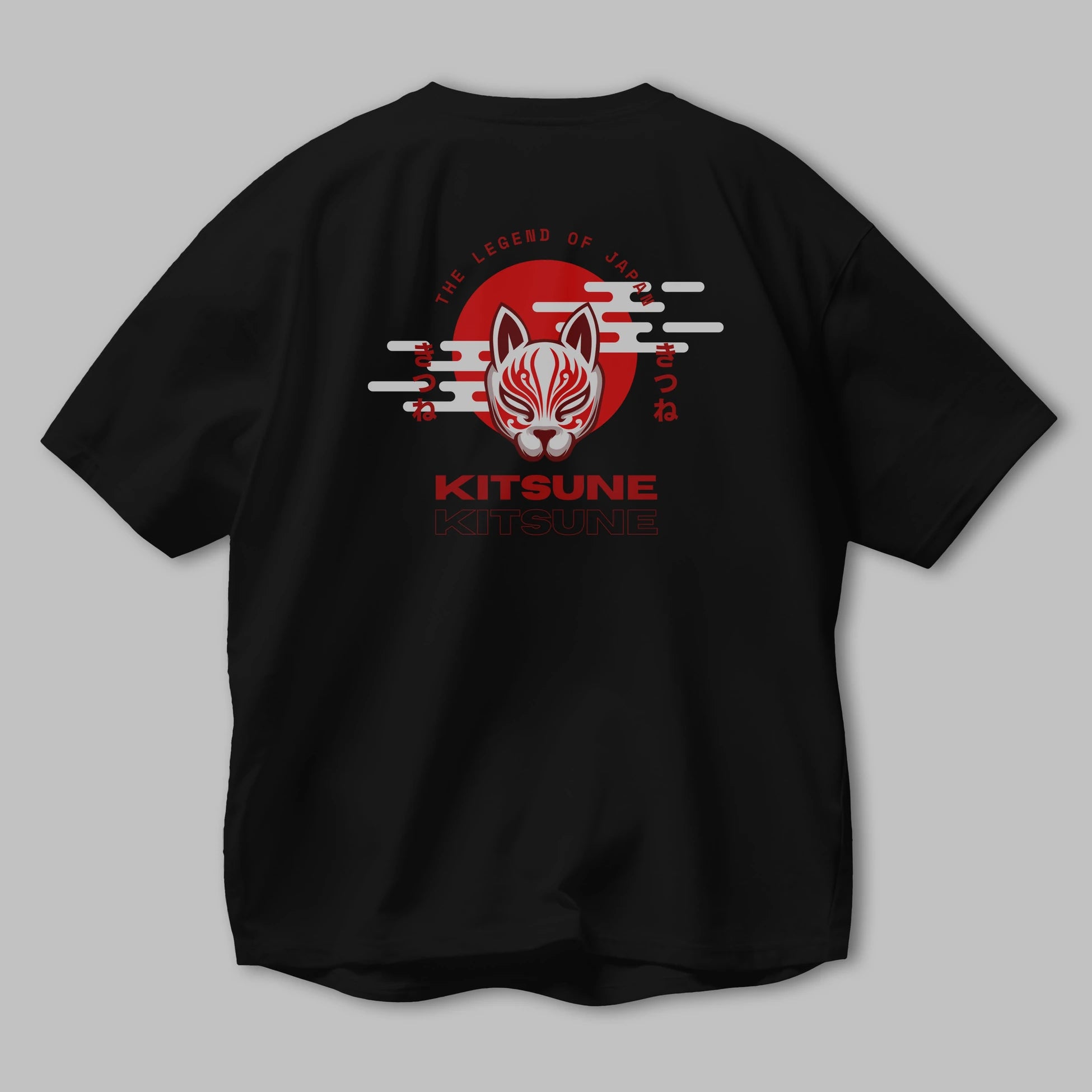 Kitsune Mask Arka Baskılı Oversize t-shirt Erkek Kadın Unisex