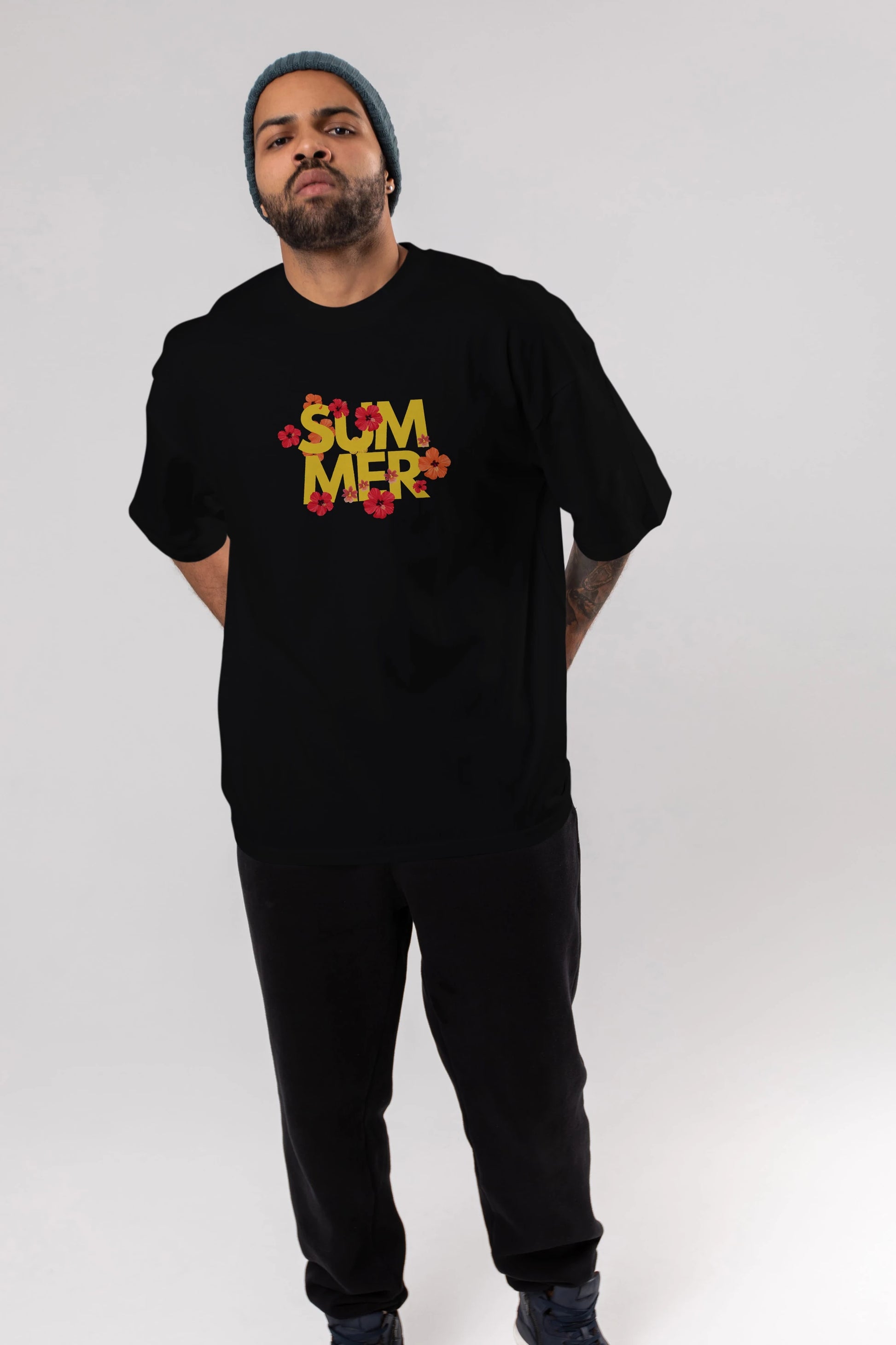 Summer Yazılı 2 Ön Baskılı Oversize t-shirt Erkek Kadın Unisex