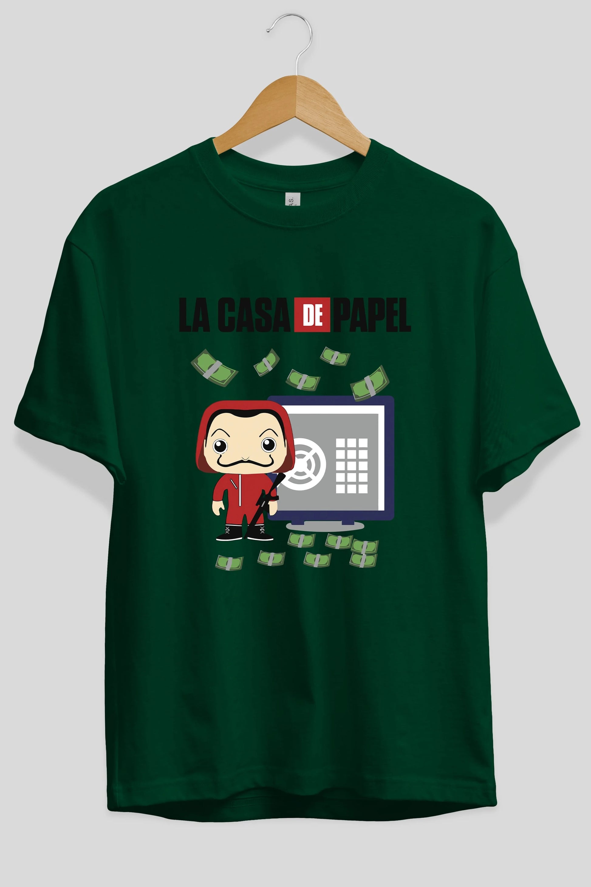 La Casa De Papel (4) Ön Baskılı Oversize t-shirt Erkek Kadın Unisex %100 Pamuk Bisiklet Yaka tişort