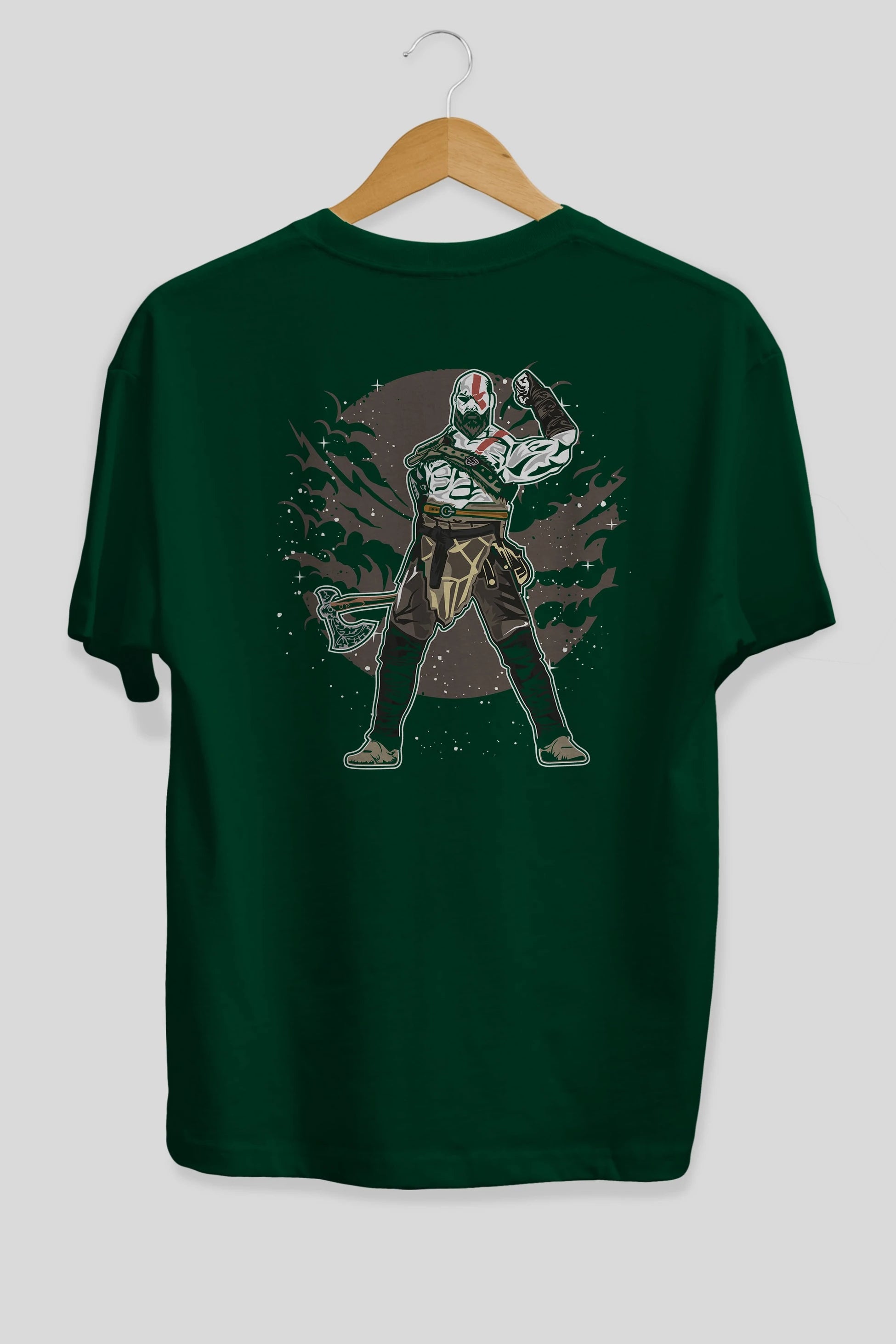 GOD OF WAR Arka Baskılı Oversize t-shirt Erkek Kadın Unisex %100 Pamuk