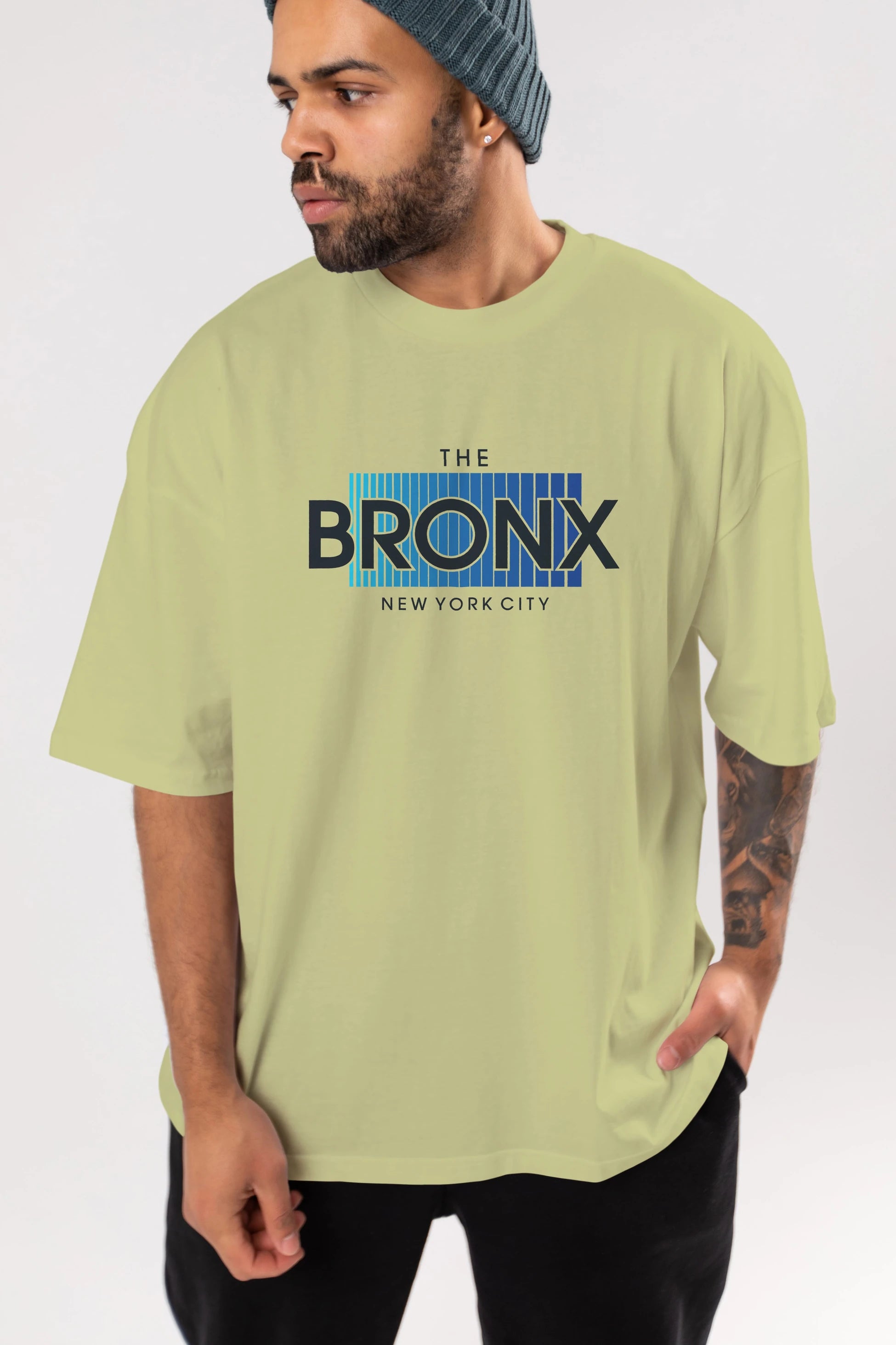 The Bronx Ön Baskılı Oversize t-shirt Erkek Kadın Unisex