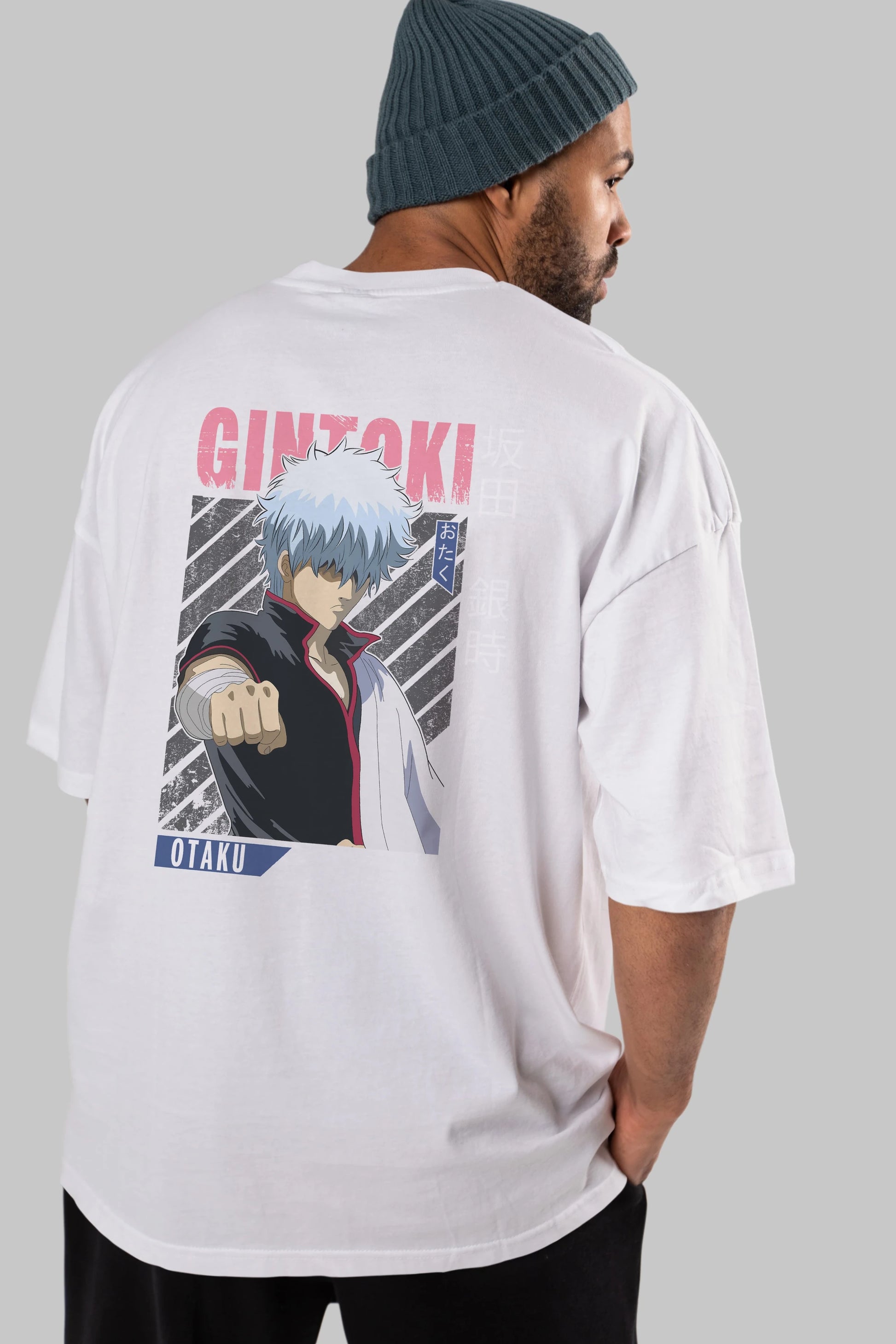Gintoki Sakata GINTAMA 2 Anime Arka Baskılı Oversize t-shirt Erkek Kadın Unisex