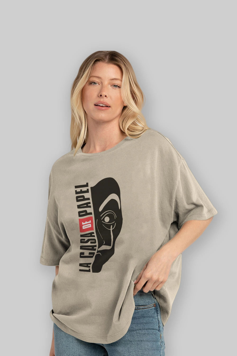 La Casa De Papel (3) Ön Baskılı Oversize t-shirt Erkek Kadın Unisex %100 Pamuk Bisiklet Yaka tişort