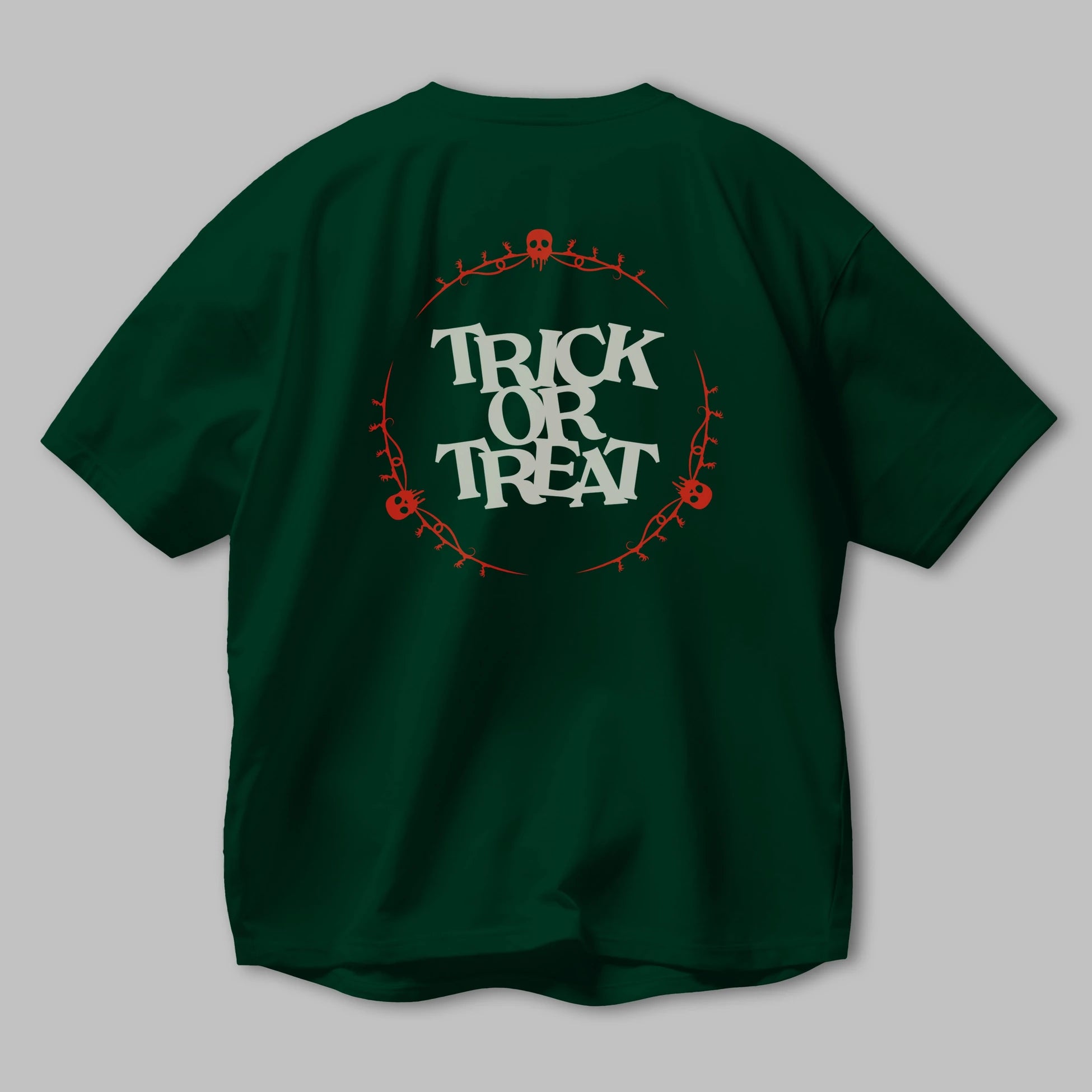 Trick or Treat Yazılı Arka Baskılı Oversize t-shirt Erkek Kadın Unisex