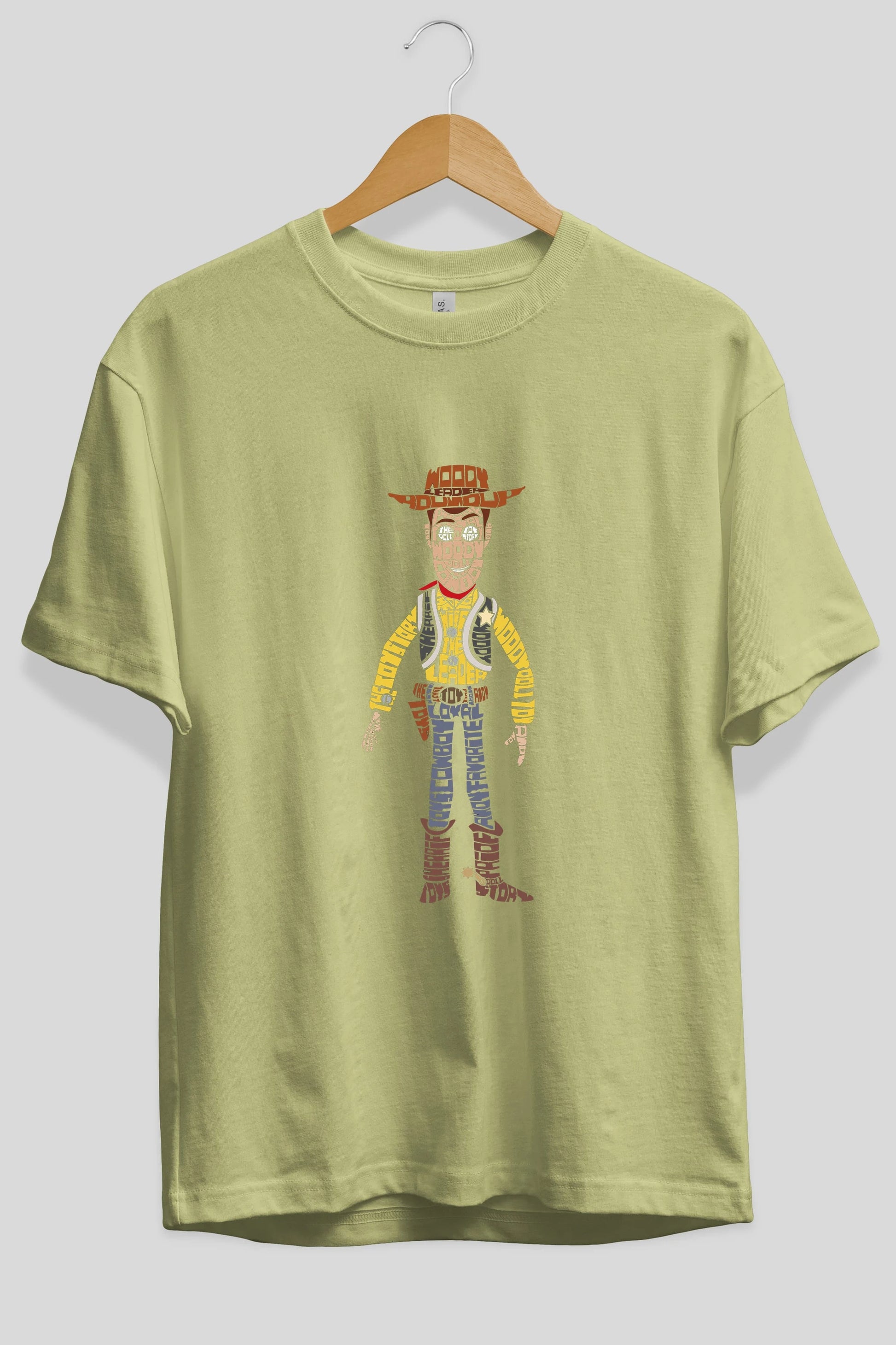 Woody Ön Baskılı Oversize t-shirt %100 pamuk Erkek Kadın Unisex