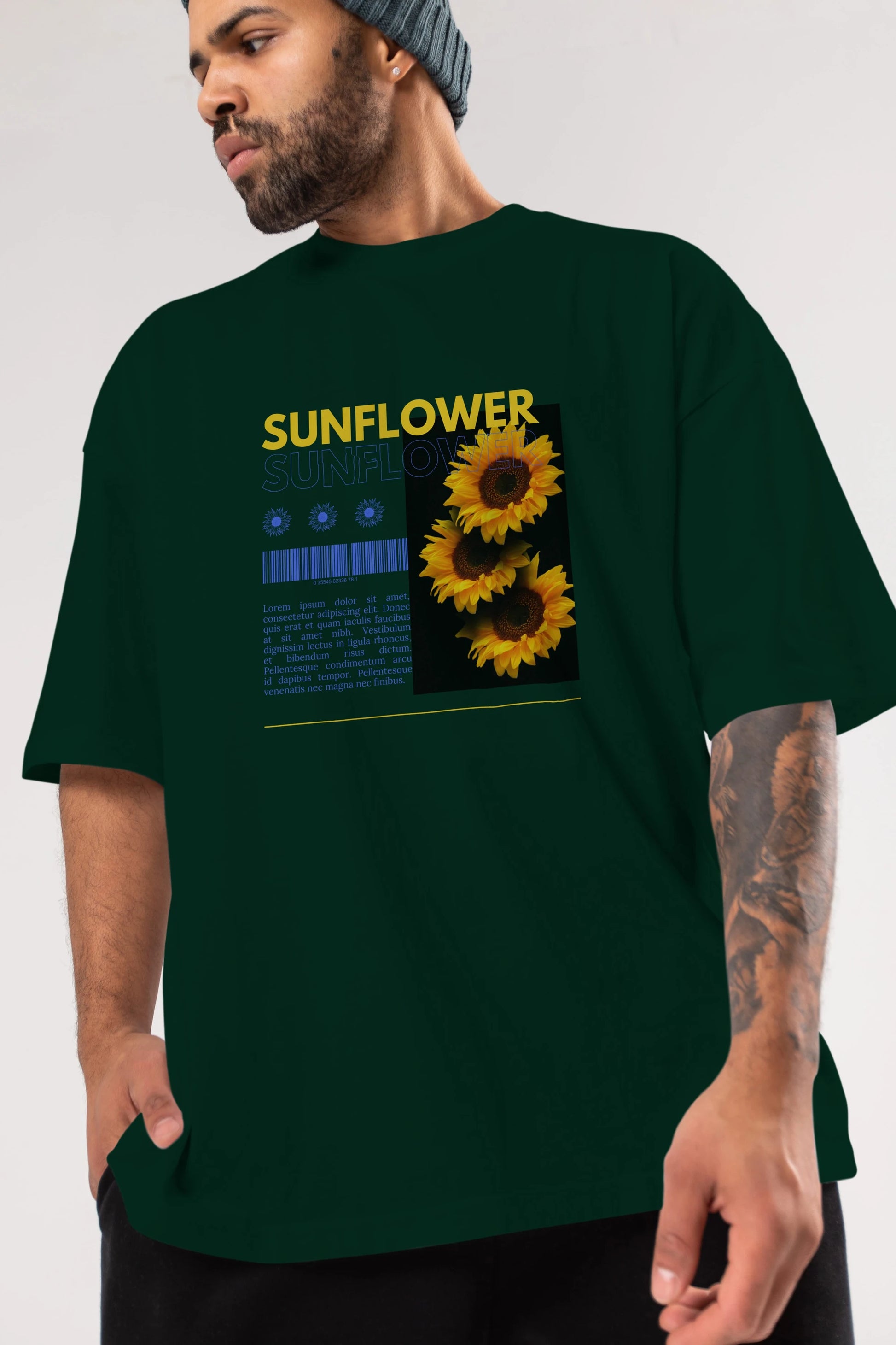 Sunflower Ön Baskılı Oversize t-shirt Erkek Kadın Unisex