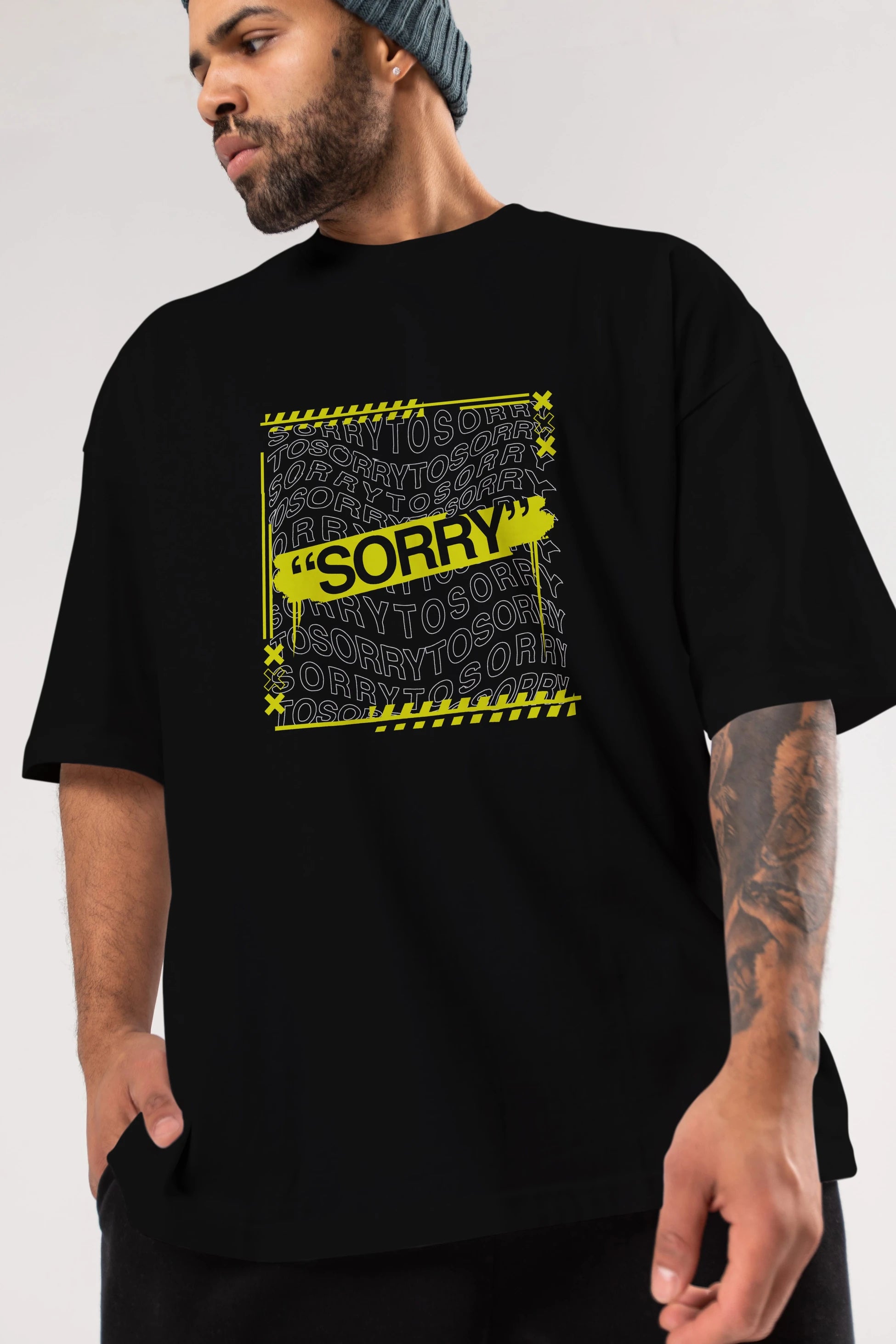 Sorry to Sorry Ön Baskılı Oversize t-shirt Erkek Kadın Unisex
