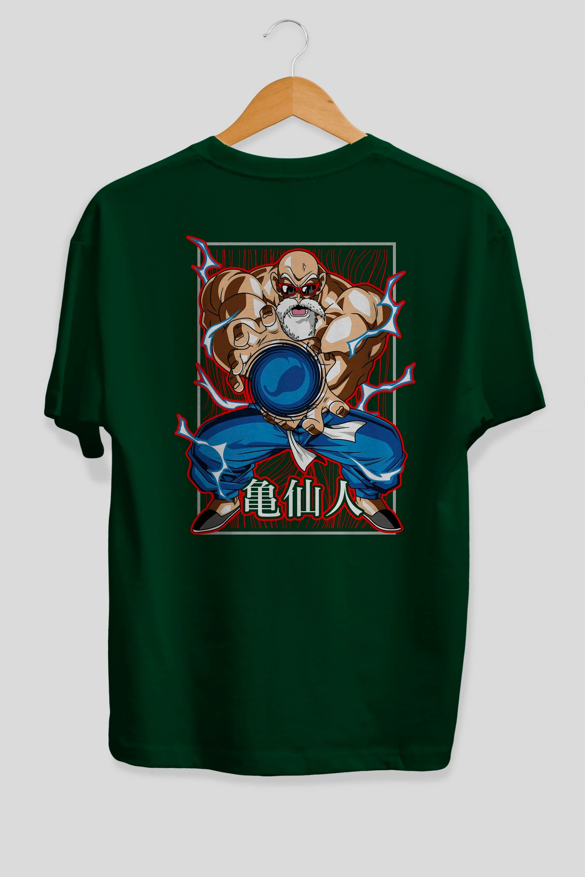 DragonBall MaestroRoshi Anime Arka Baskılı Oversize t-shirt Erkek Kadın Unisex