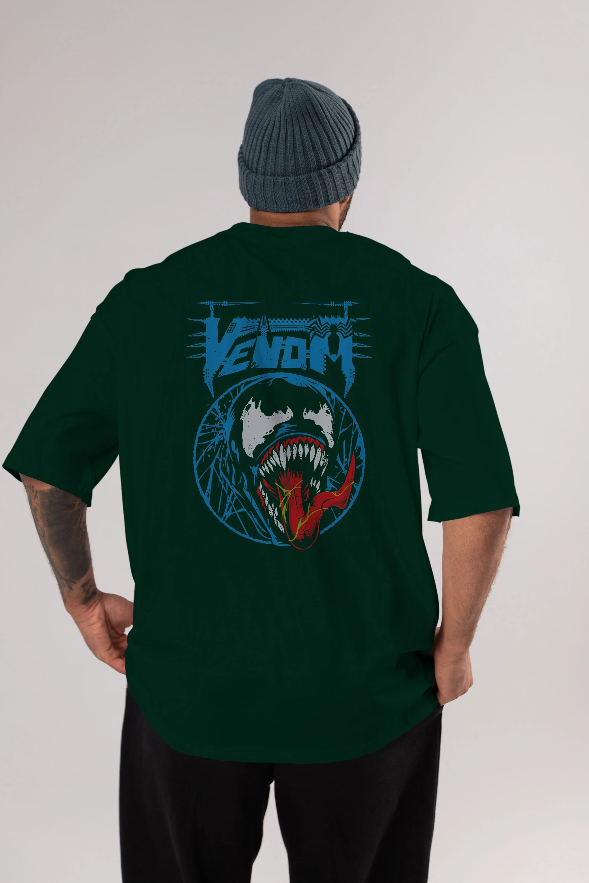 Venom (23) Arka Baskılı Oversize t-shirt Erkek Kadın Unisex %100 Pamuk Bisiklet Yaka tişort