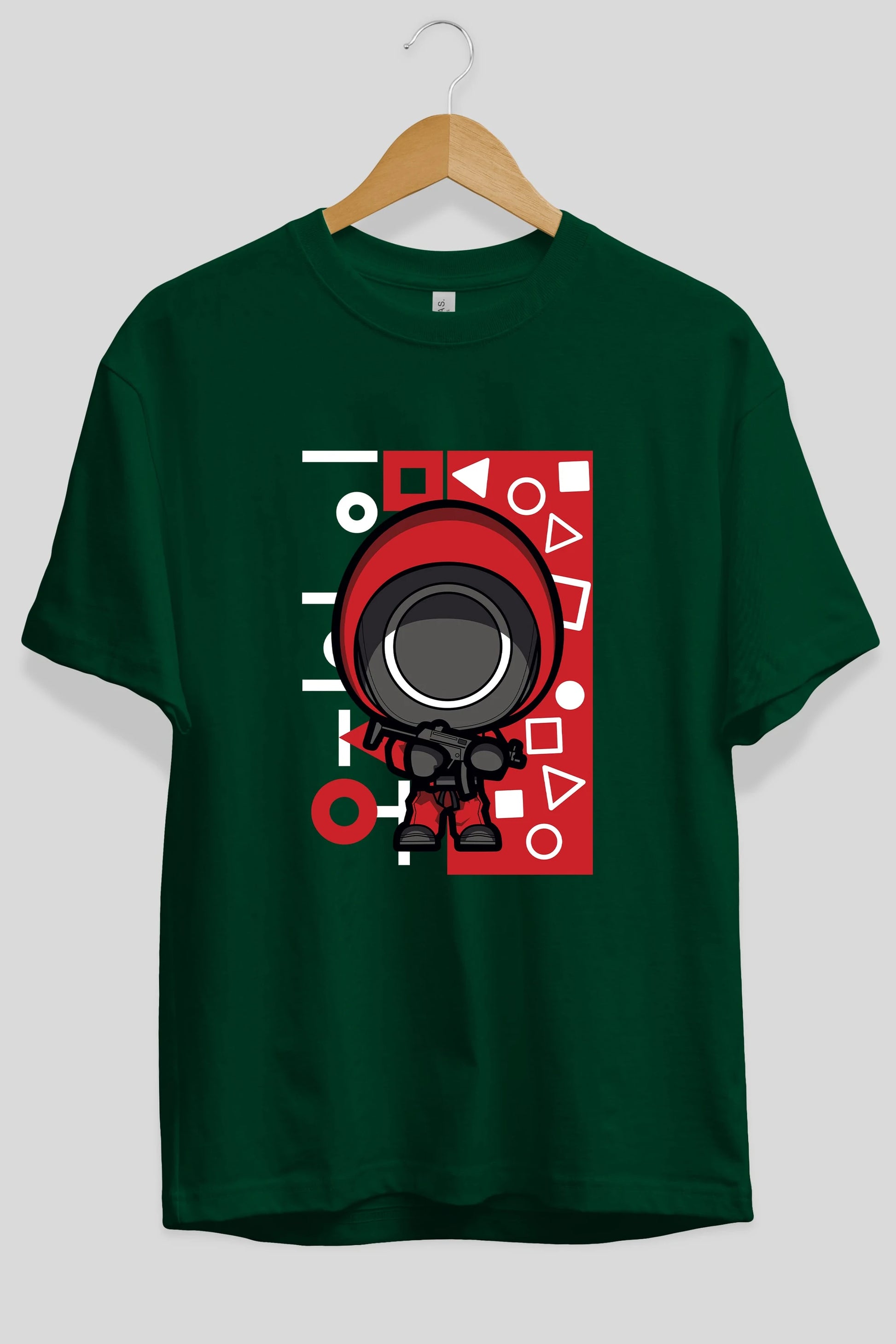 Squid Game (4) Ön Baskılı Oversize t-shirt Erkek Kadın Unisex %100 Pamuk Bisiklet Yaka tişort