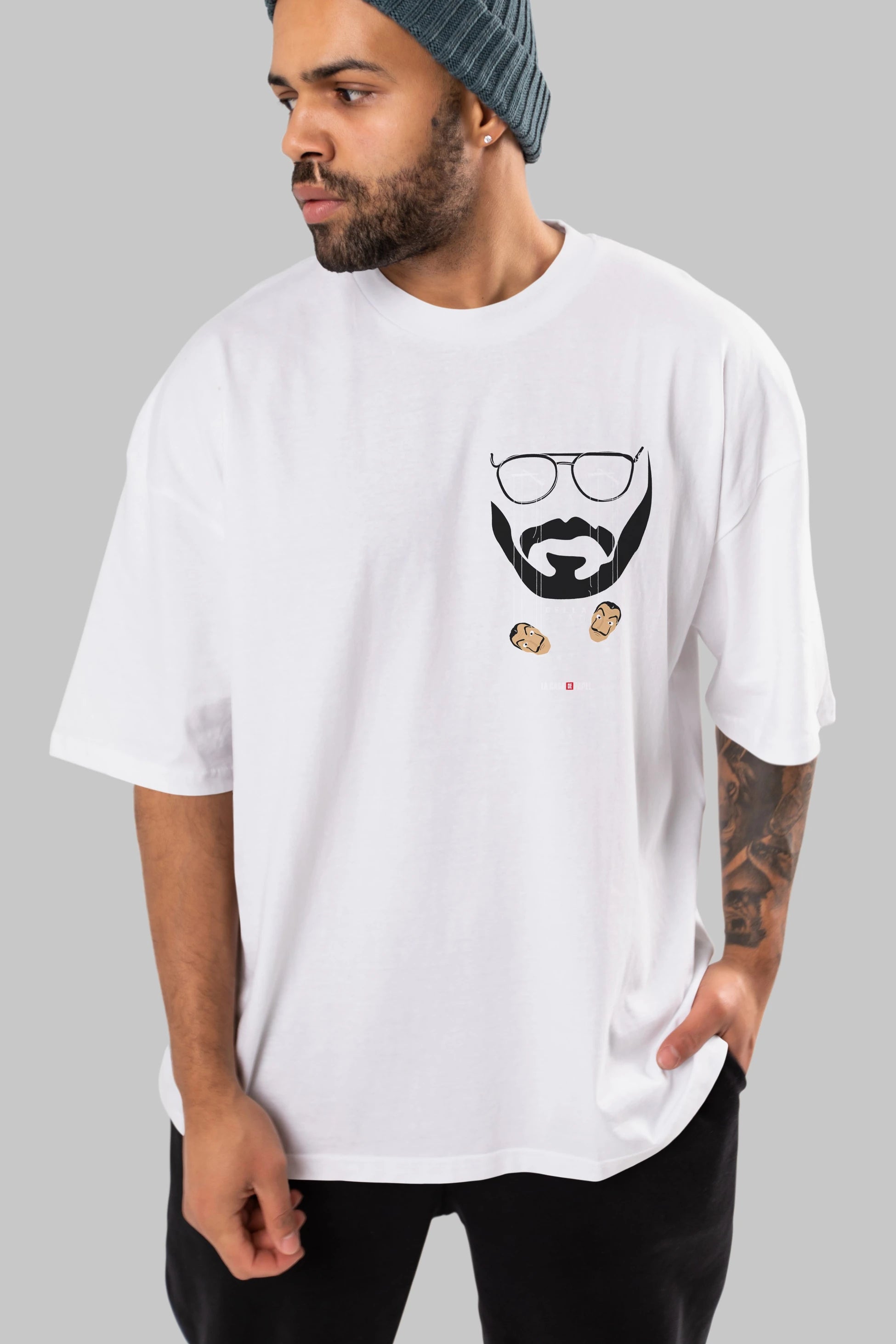 La Casa De Papel (11) Ön Sol Baskılı Oversize t-shirt Erkek Kadın Unisex %100 Pamuk Bisiklet Yaka tişort