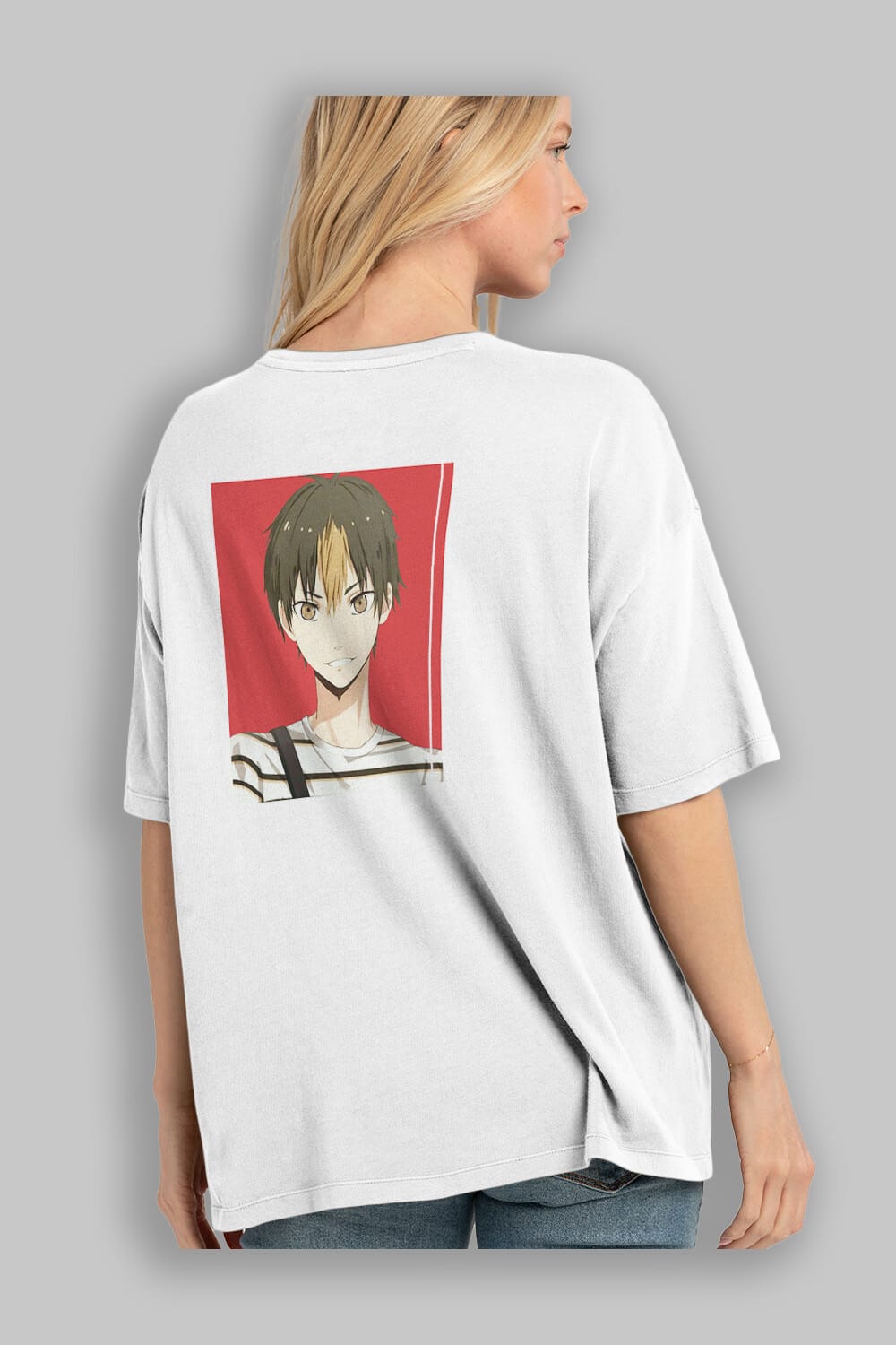 Yuu Nishinoya 1 Anime Arka Baskılı Oversize t-shirt Erkek Kadın Unisex