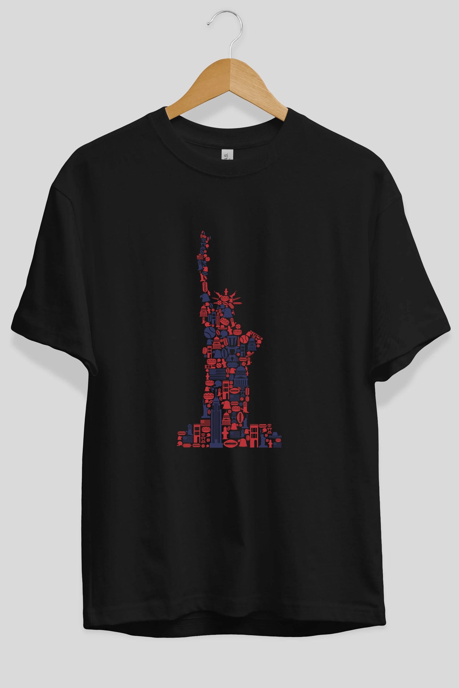 Liberty Ön Baskılı Oversize t-shirt %100 pamuk Erkek Kadın Unisex
